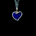 Lapis Lazuli & Diamond Yellow Gold Heart Charm