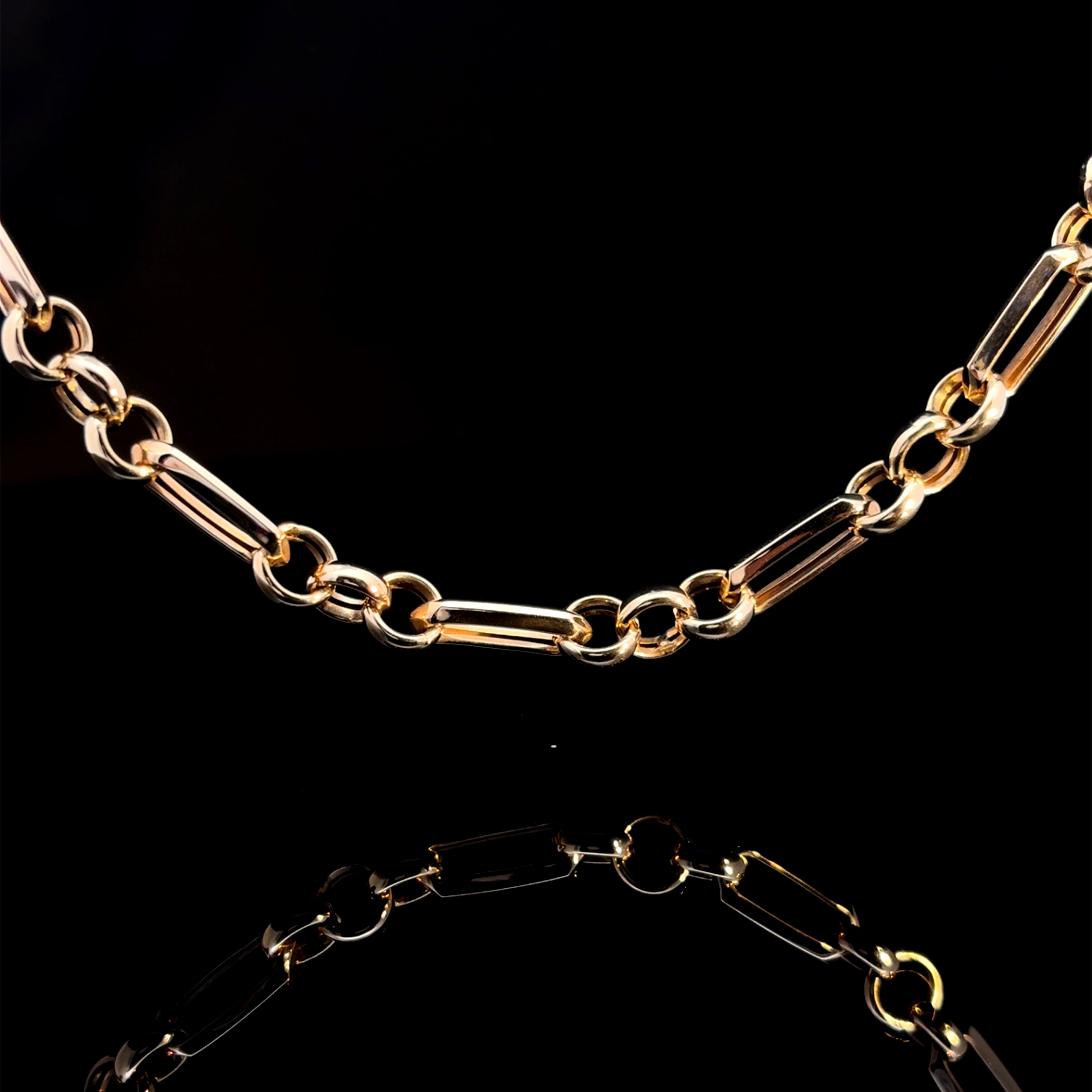 Linksmith Round & Long Faceted Gold Chain