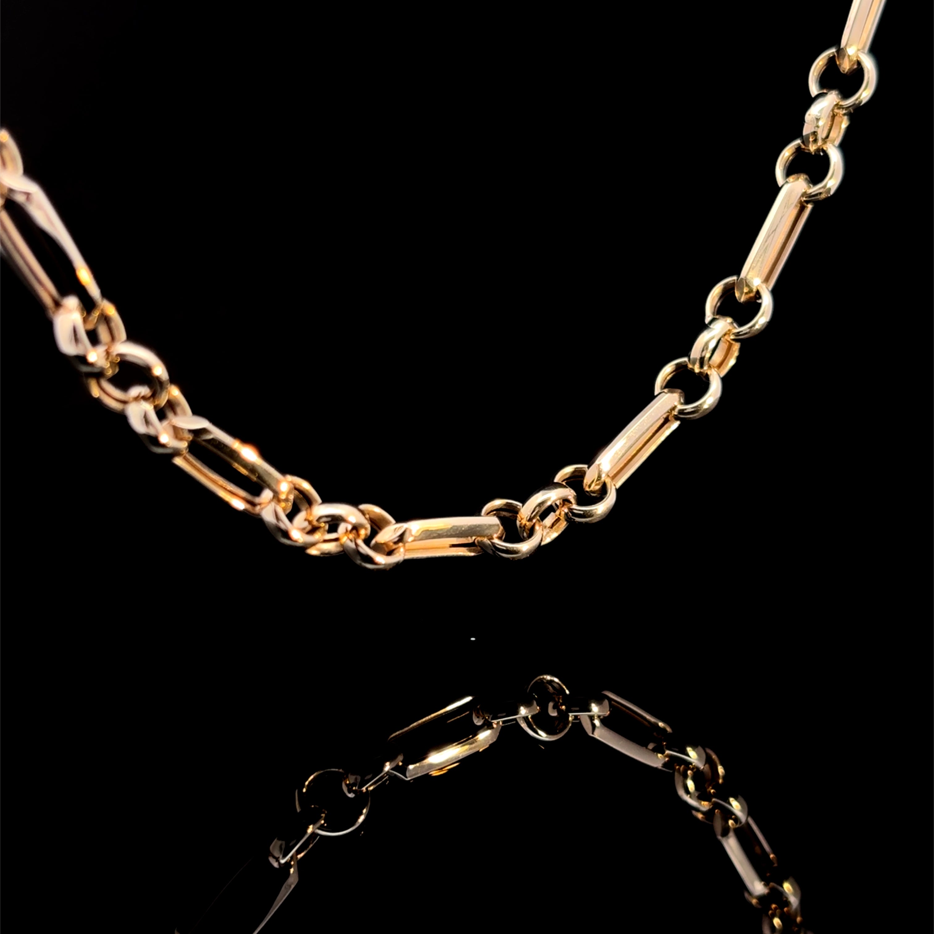 Linksmith Round & Long Faceted Gold Chain