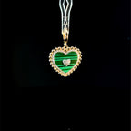 MALACHITE DIAMOND HEART