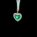 MALACHITE DIAMOND HEART