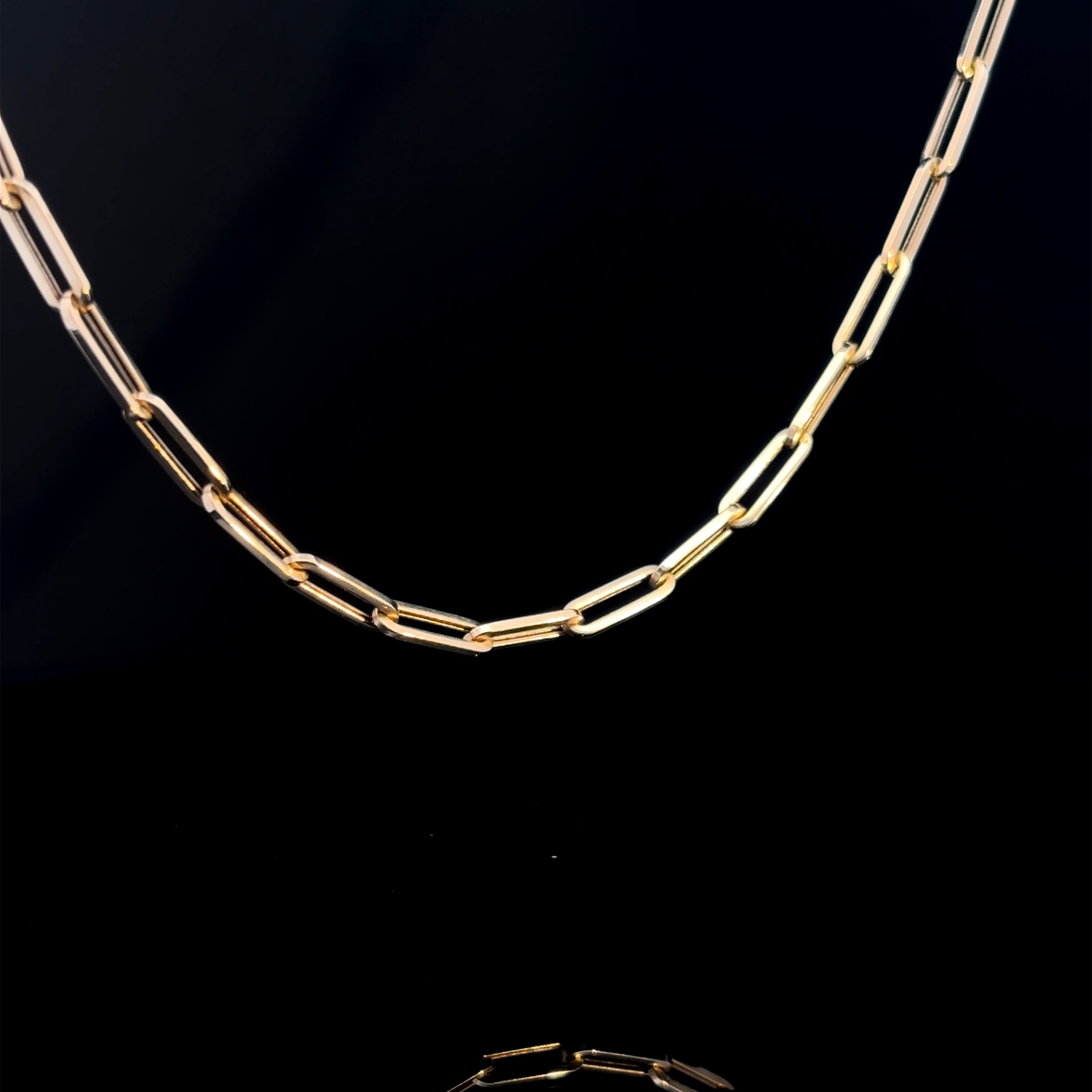 Small Paperclip Link Yellow Gold Chain