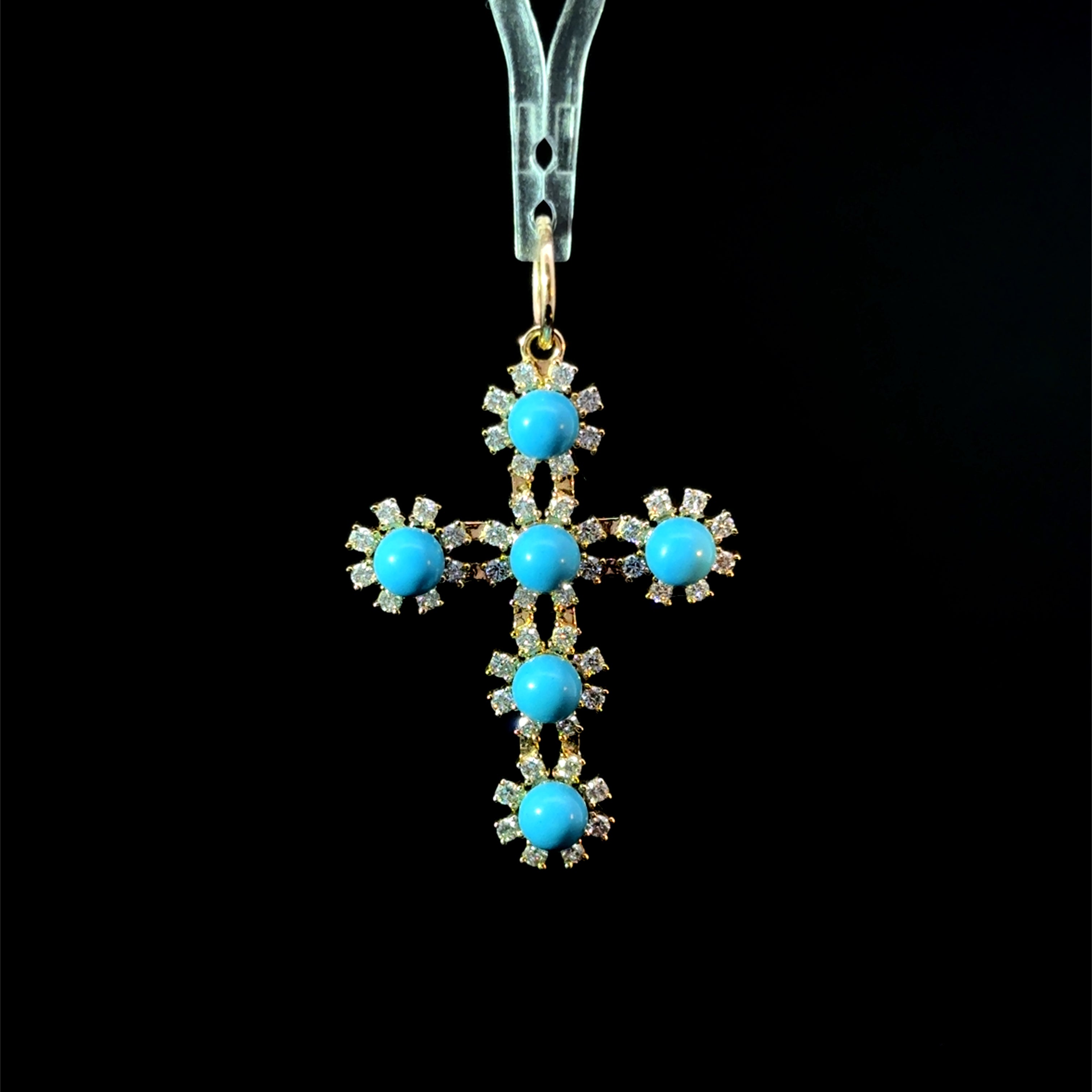 Turquoise Halo Cross