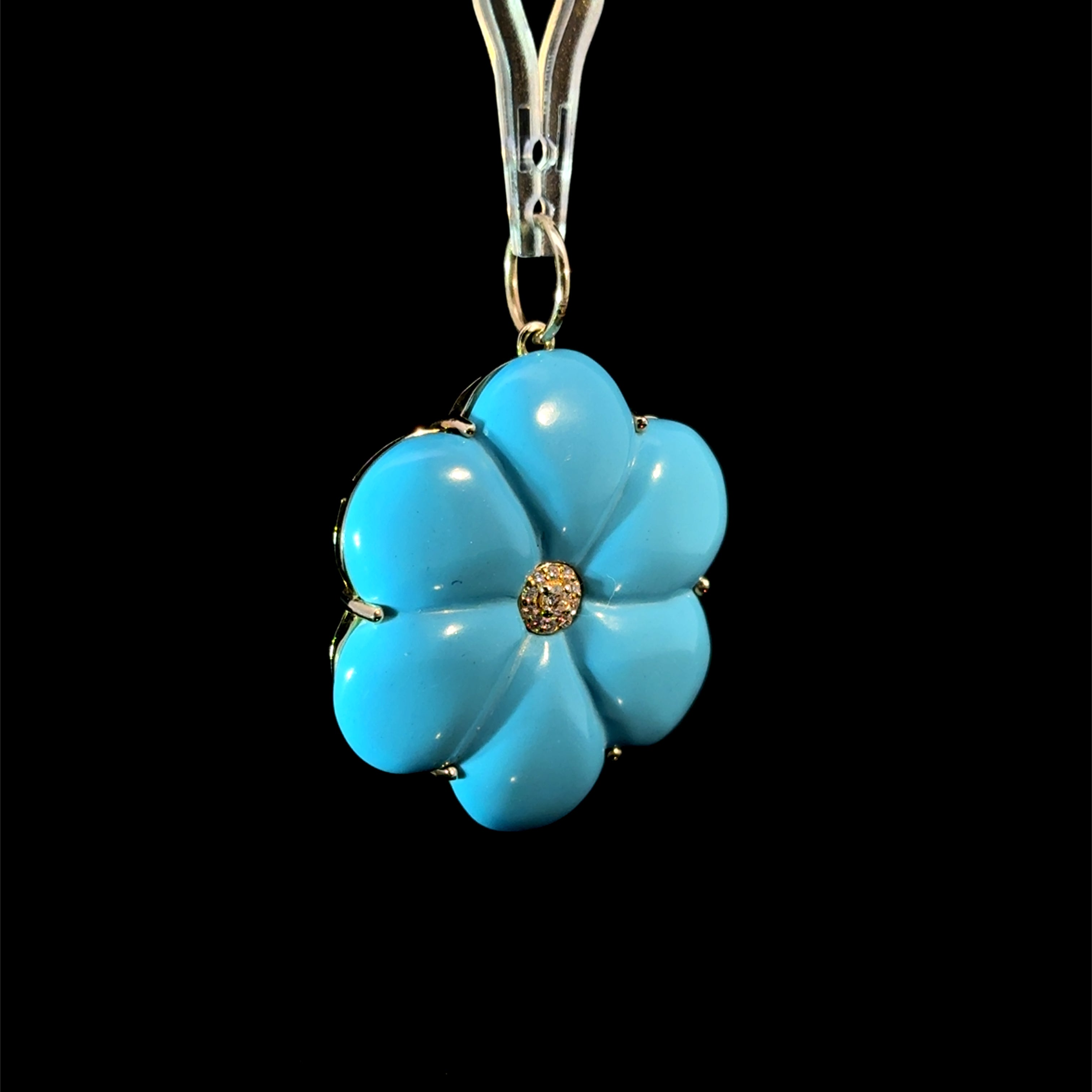 Turquoise Petal Charm