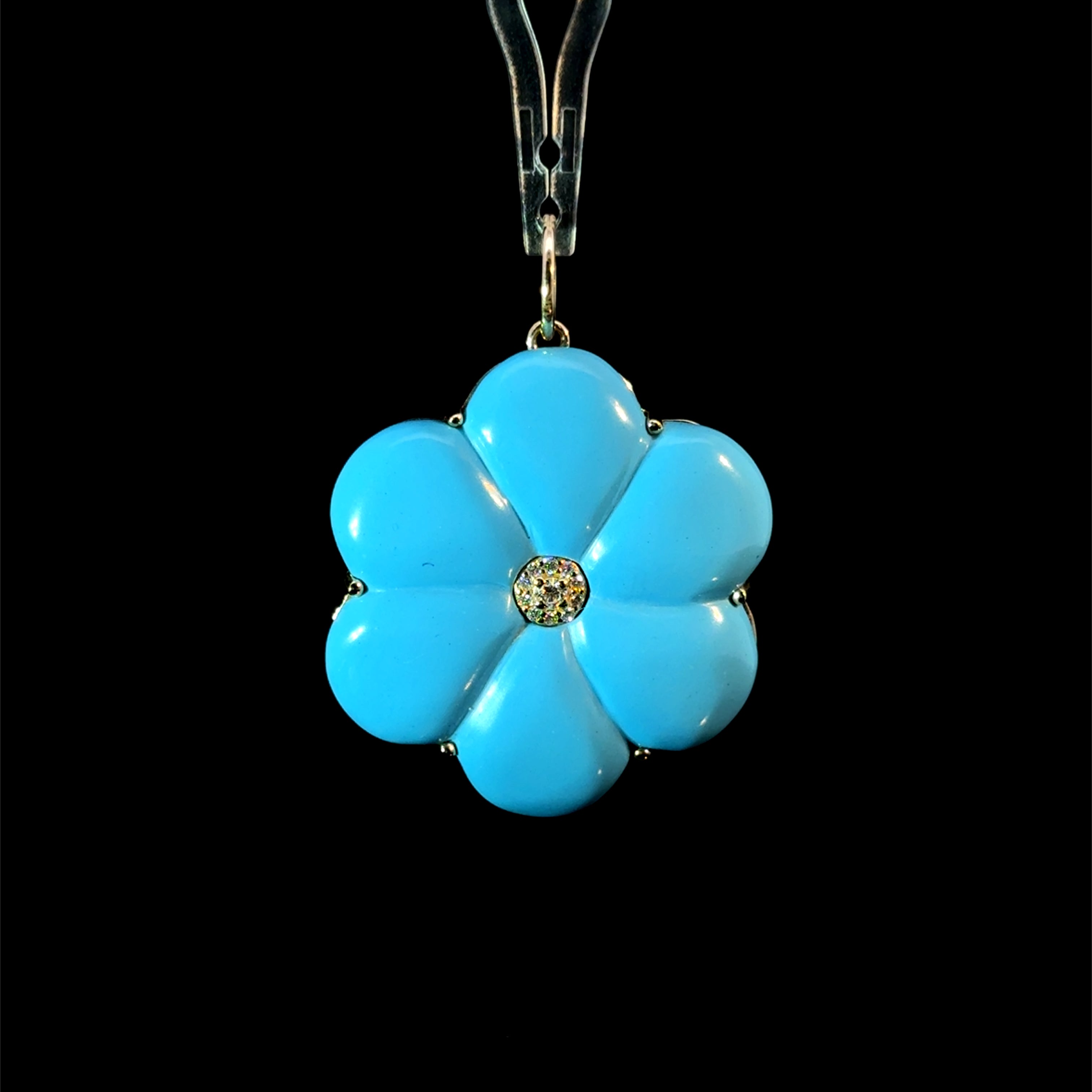 Turquoise Petal Charm