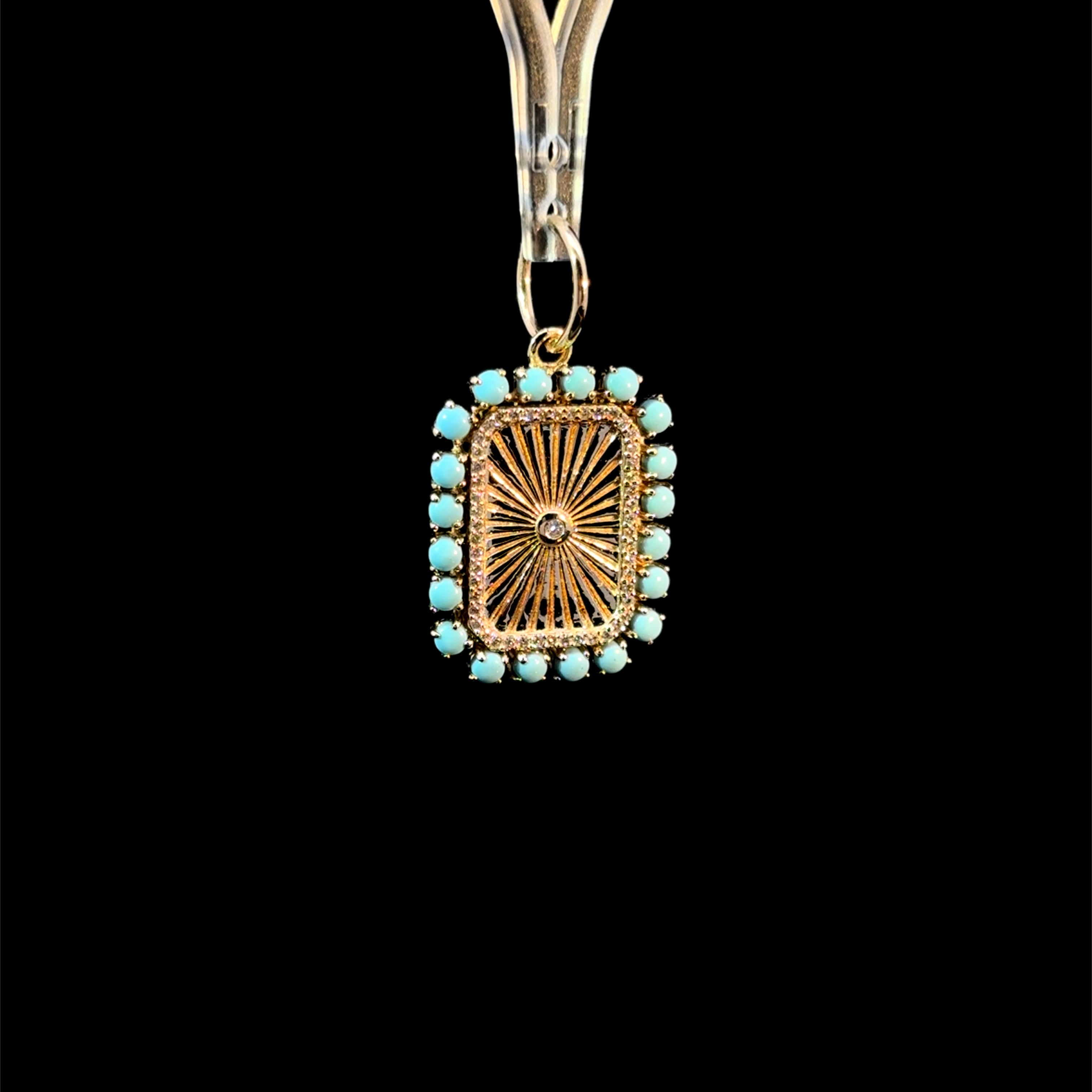 Turquoise Sun Halo Charm