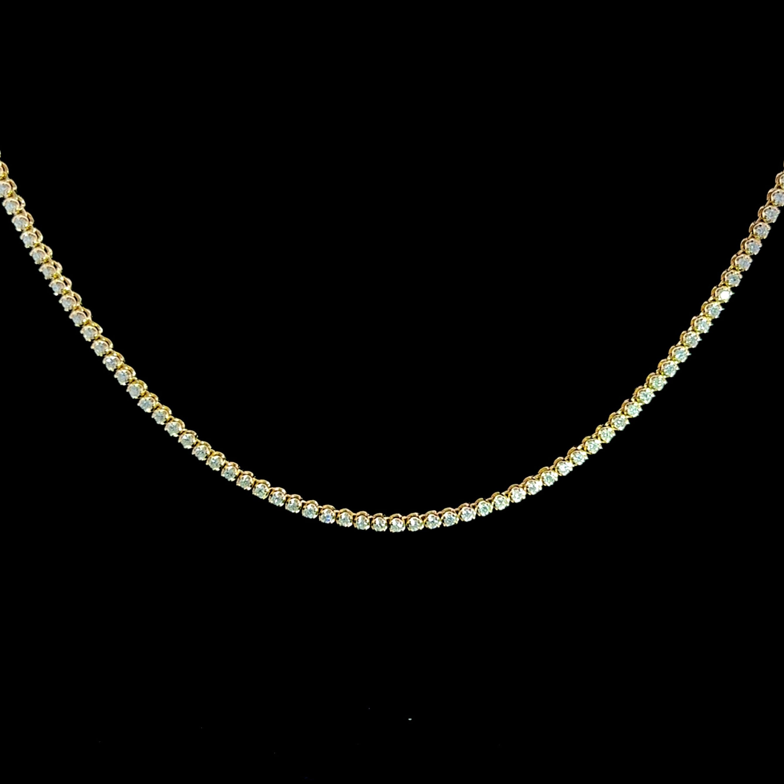 Diamond Yellow Gold Tennis Necklace