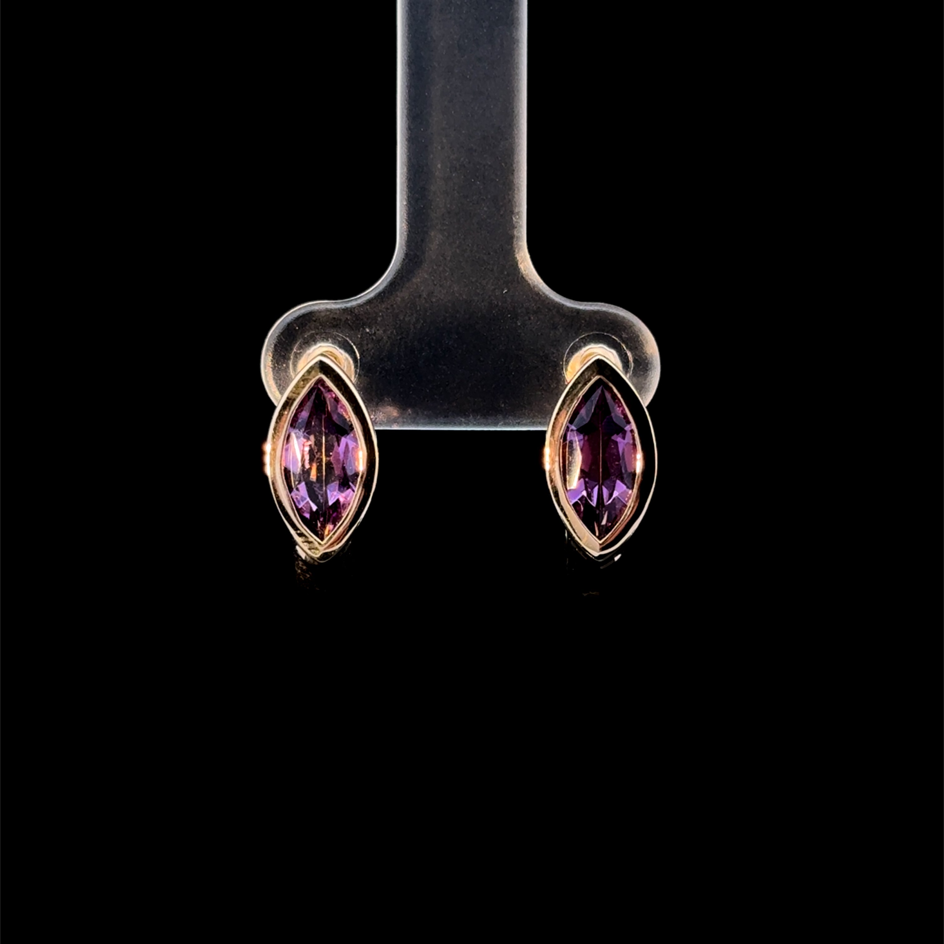 Amethyst Marquise Huggie Earrings