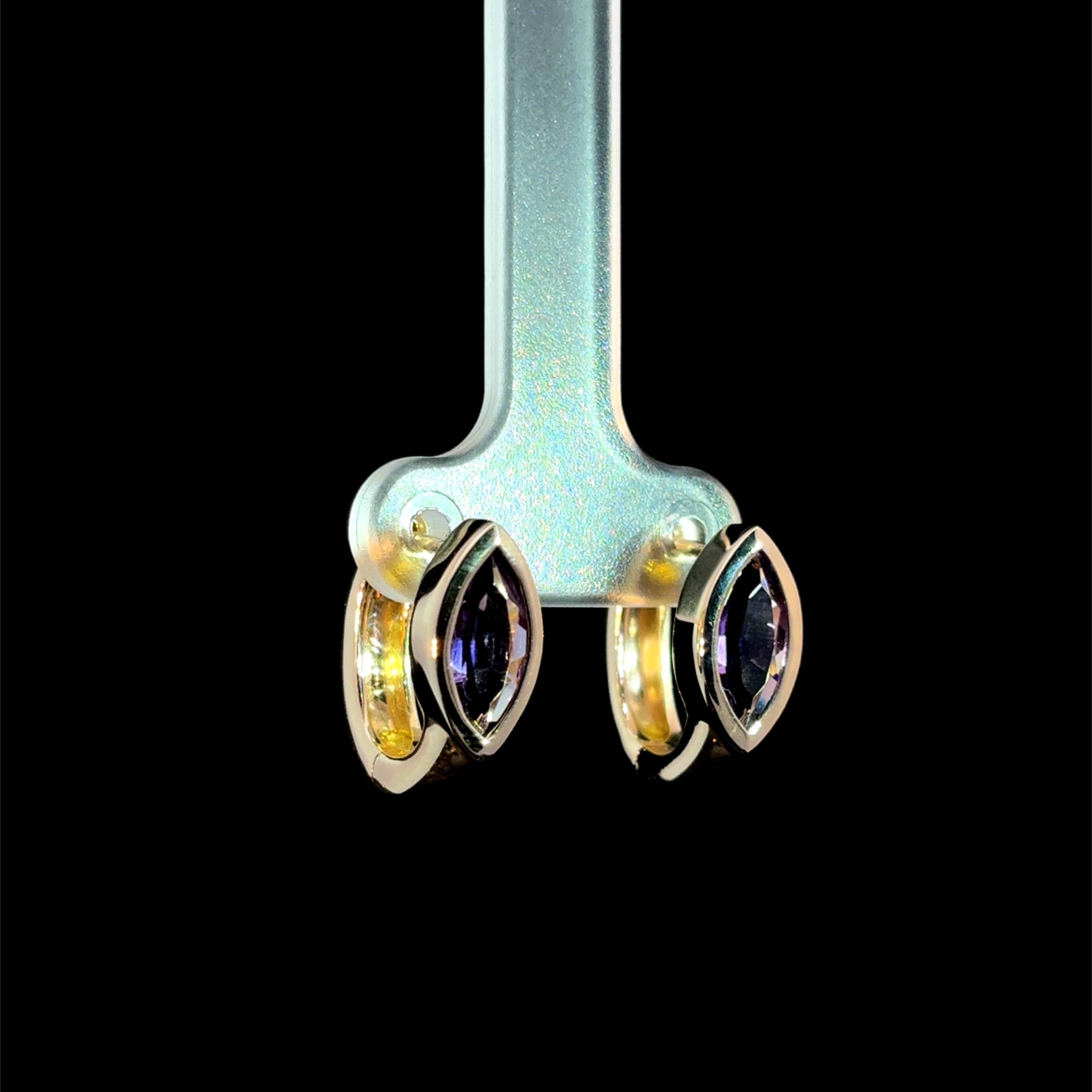 Amethyst Marquise Huggie Earrings