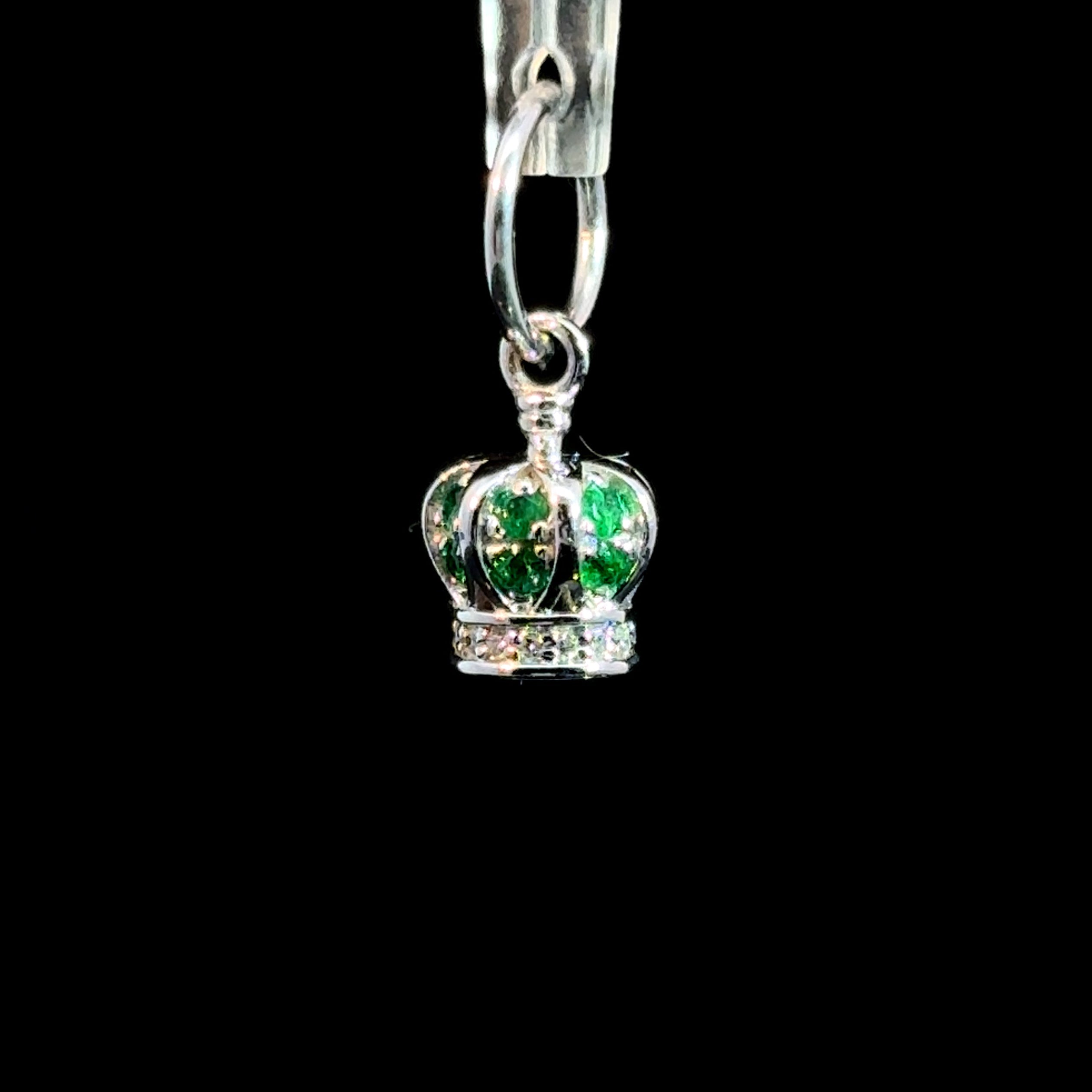 Diamond Emerald Crown Charm