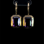 Amethyst Emerald Cut Dangle Earrings