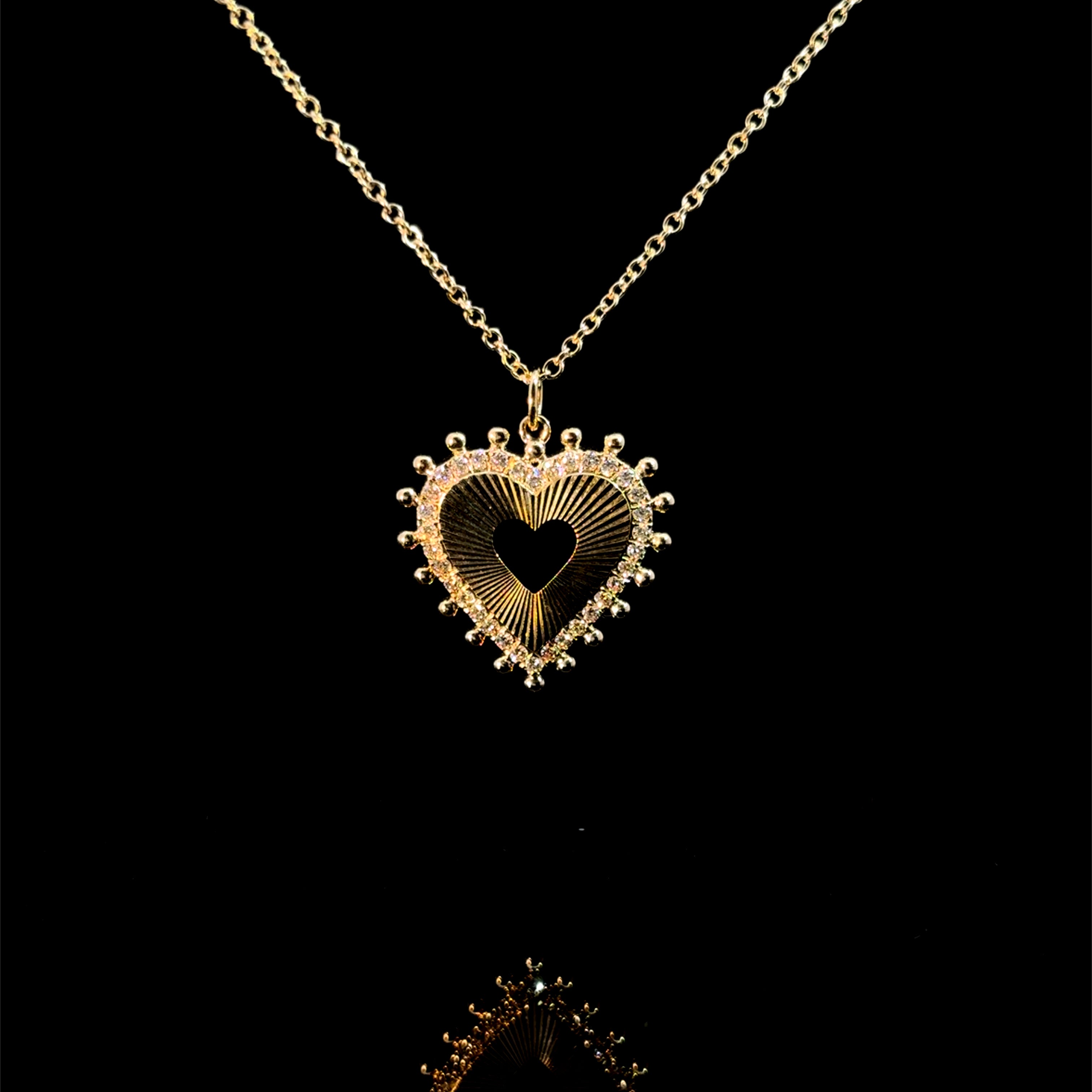 Halo Heart Charm & Chain