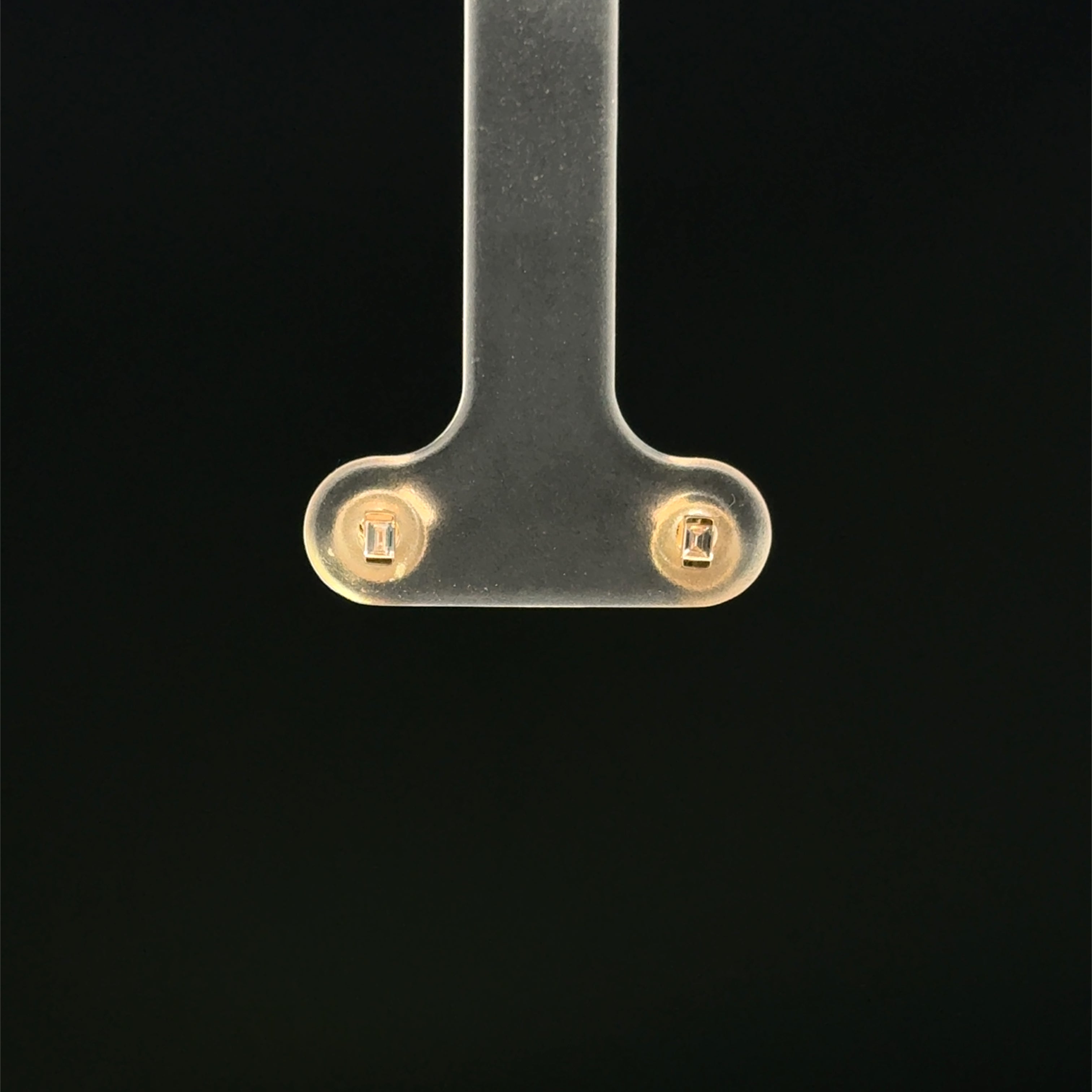 Stud Bezel Diamond Yellow Gold Earrings