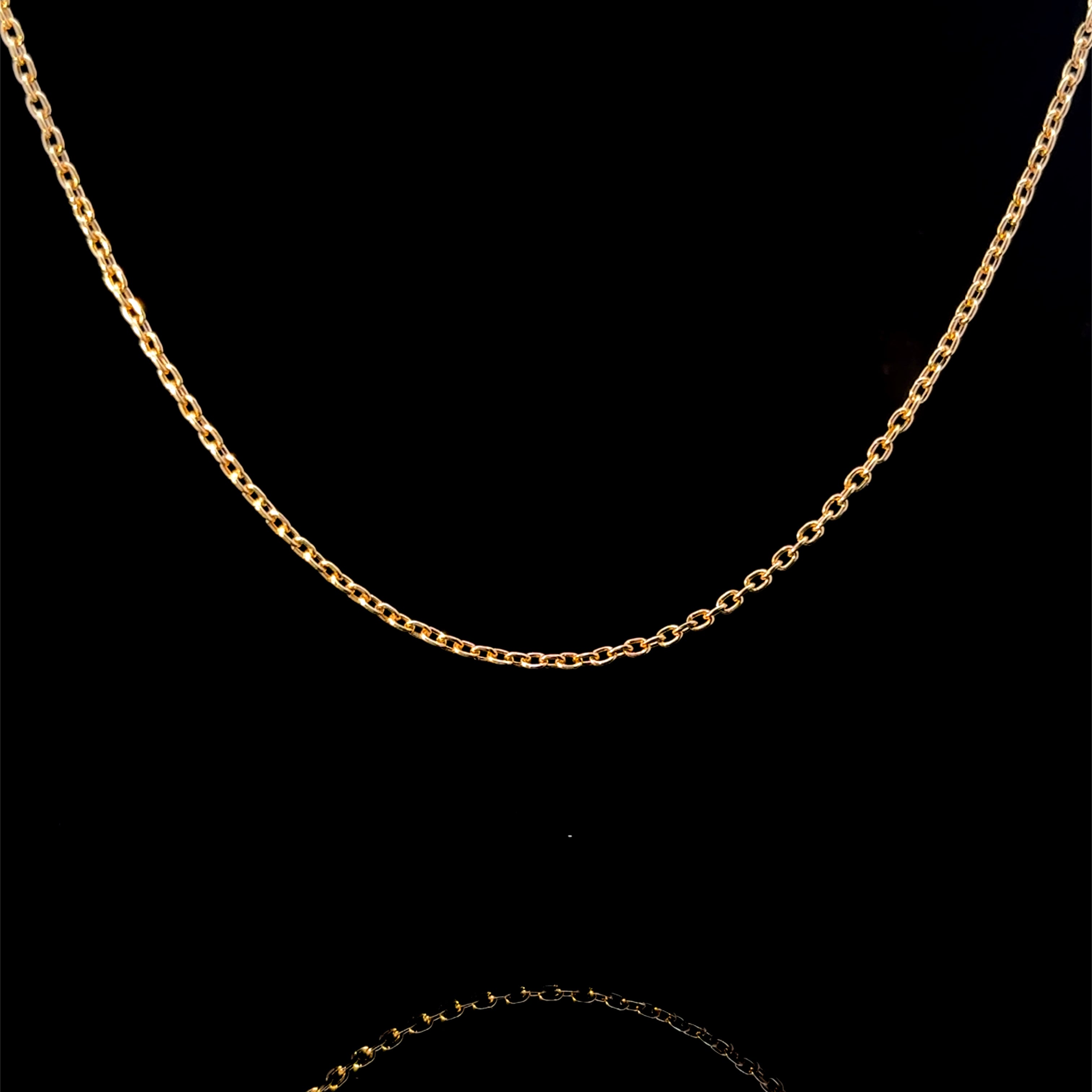 Ultra Thin Rolo Yellow Gold Chain 24L