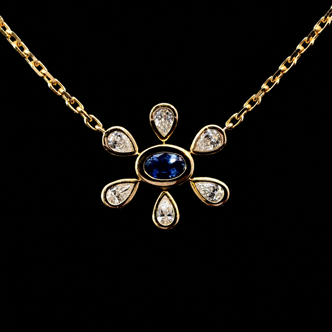 Pear Petal Sapphire Pendant