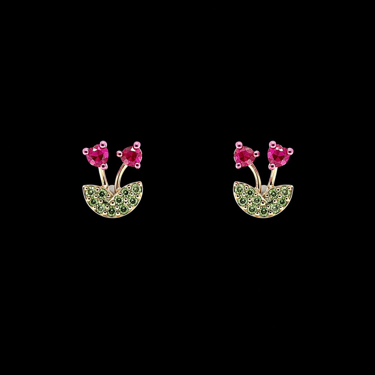 Sweet Cherry Ruby Earrings
