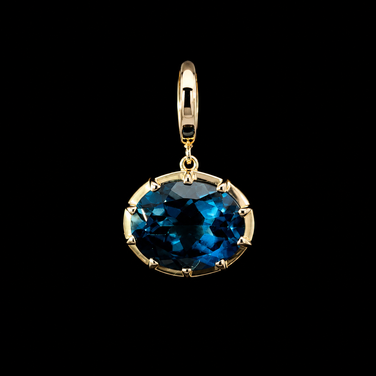 Oval London Blue Topaz Charm