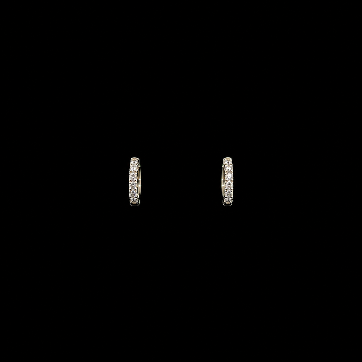 Petite Pavé White Gold Diamond Earrings