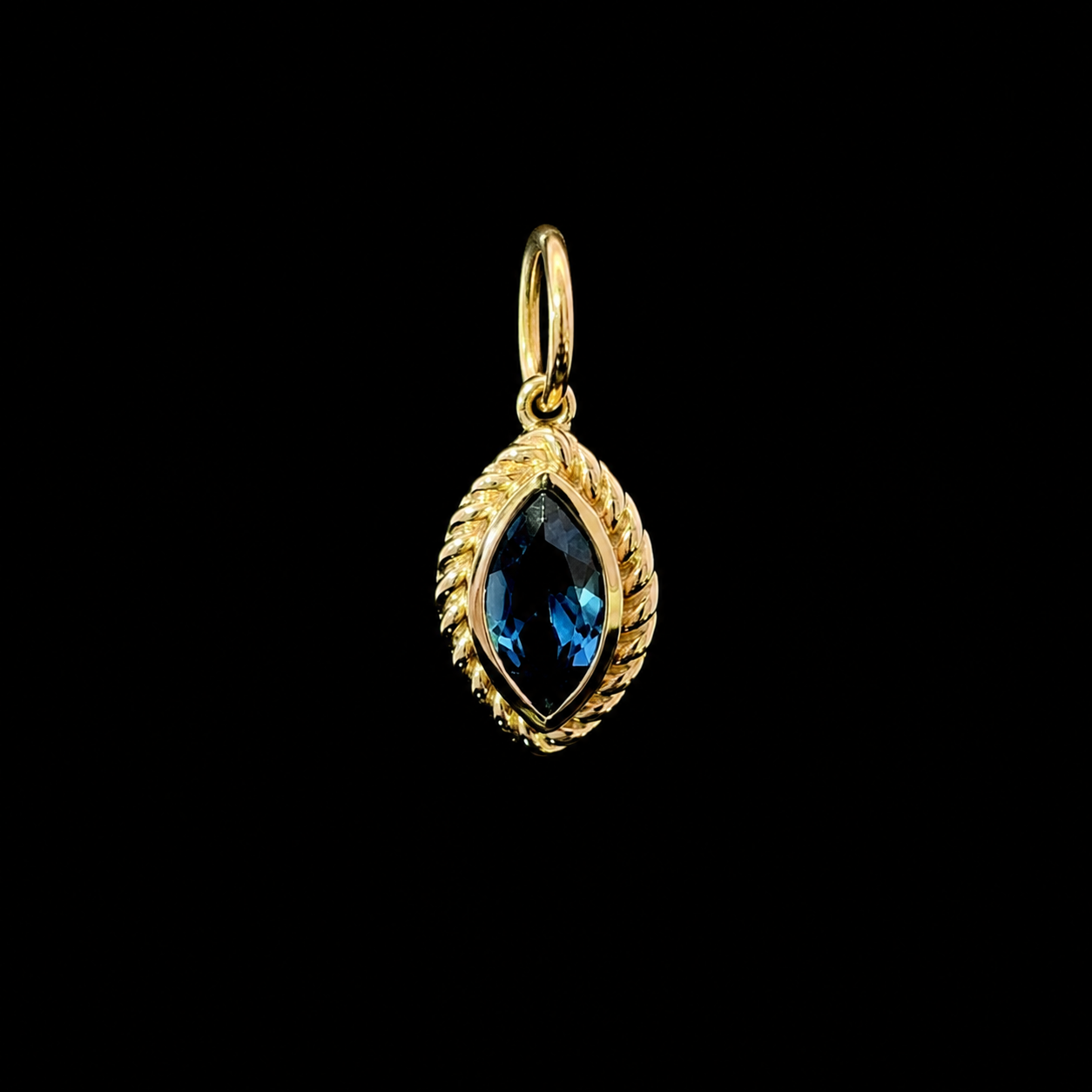 Twisted Sapphire Charm