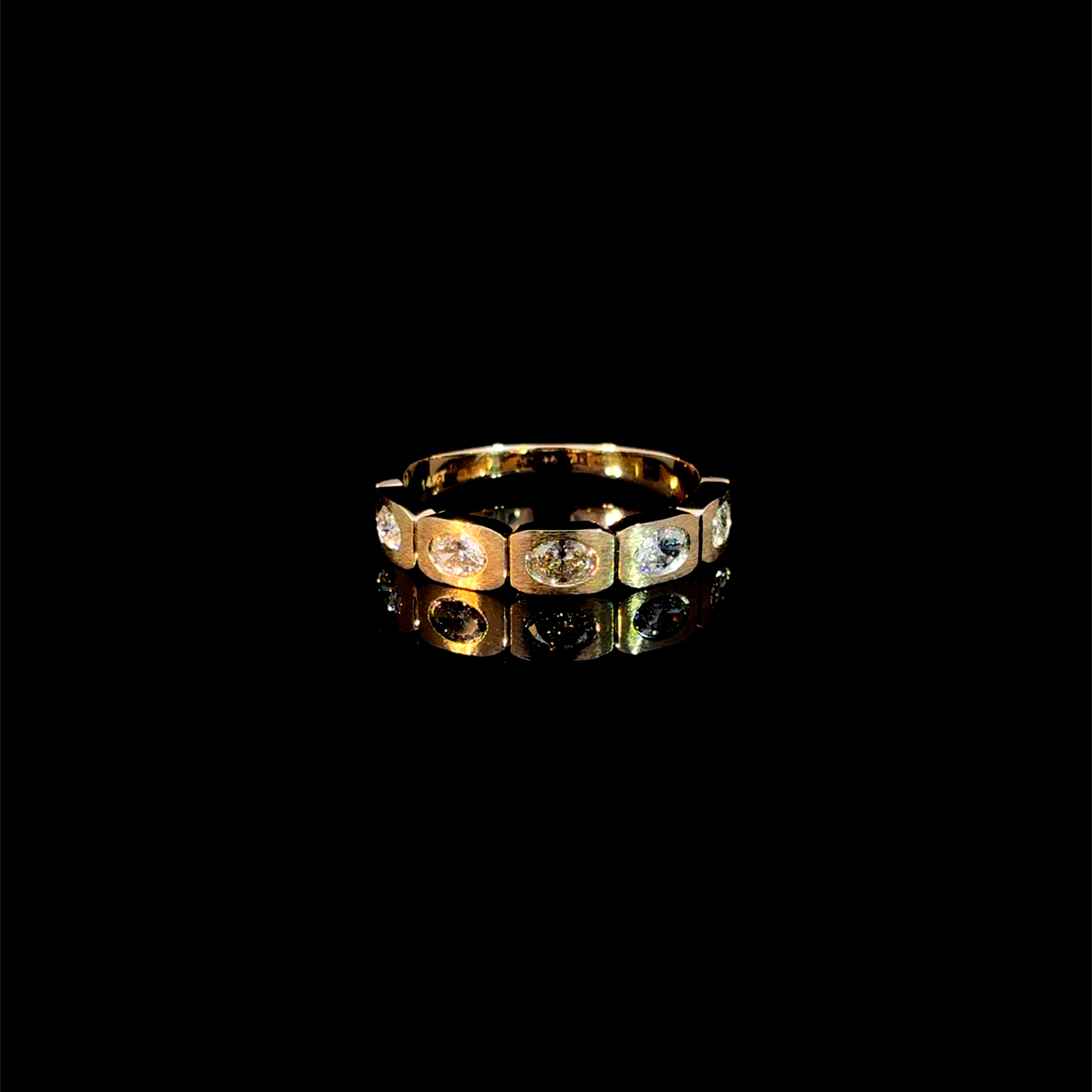Satin Oval Diamond Ring