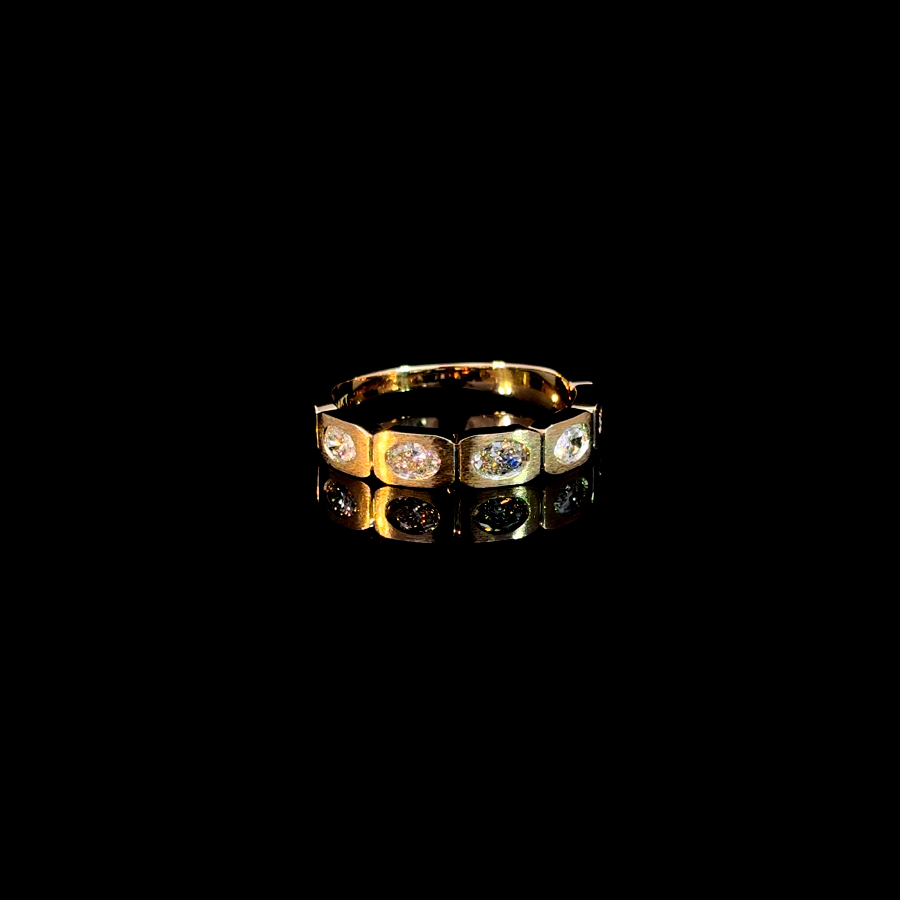 Satin Oval Diamond Ring