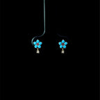 Turquoise Blossom Diamond Studs