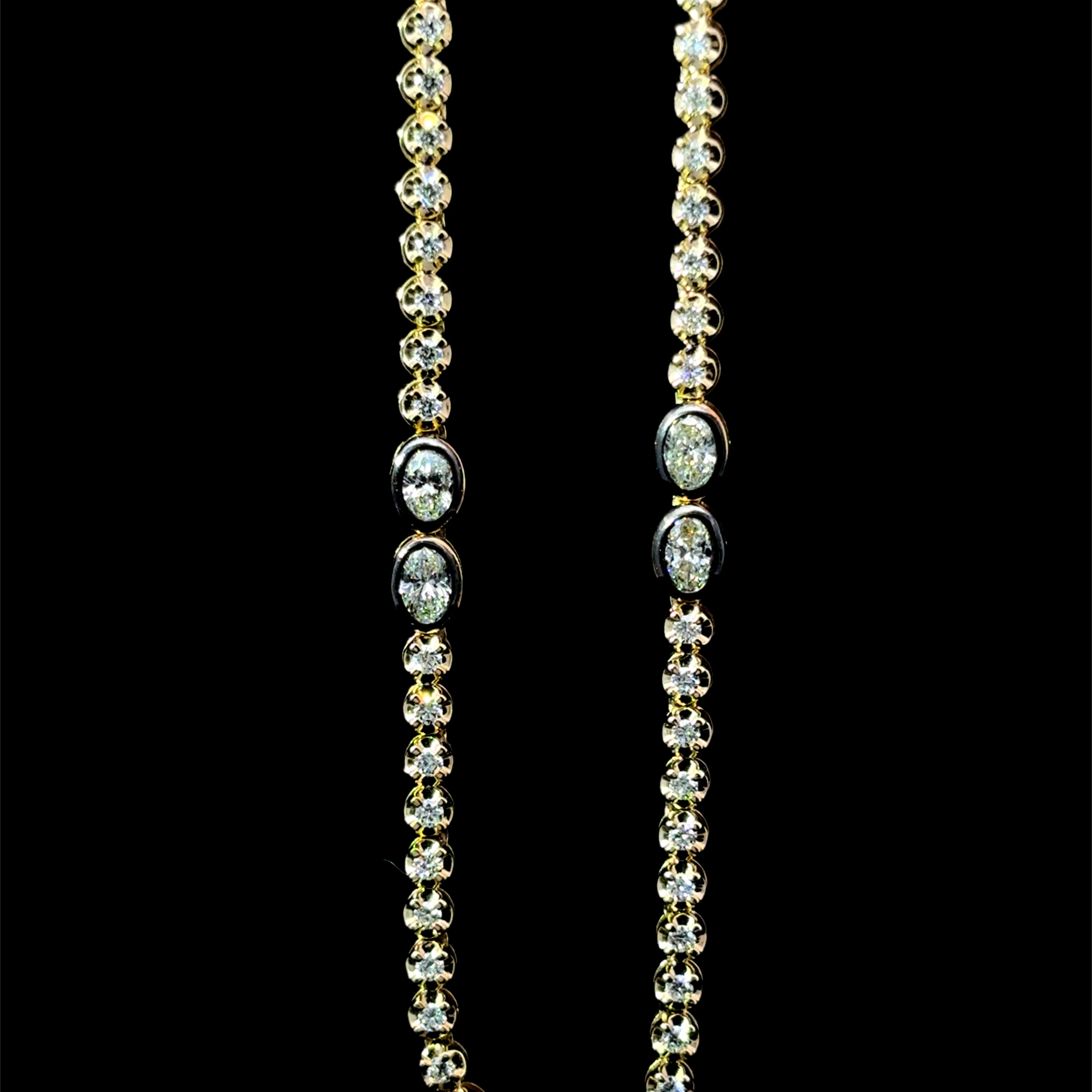 Bezel Oval Diamond Necklace