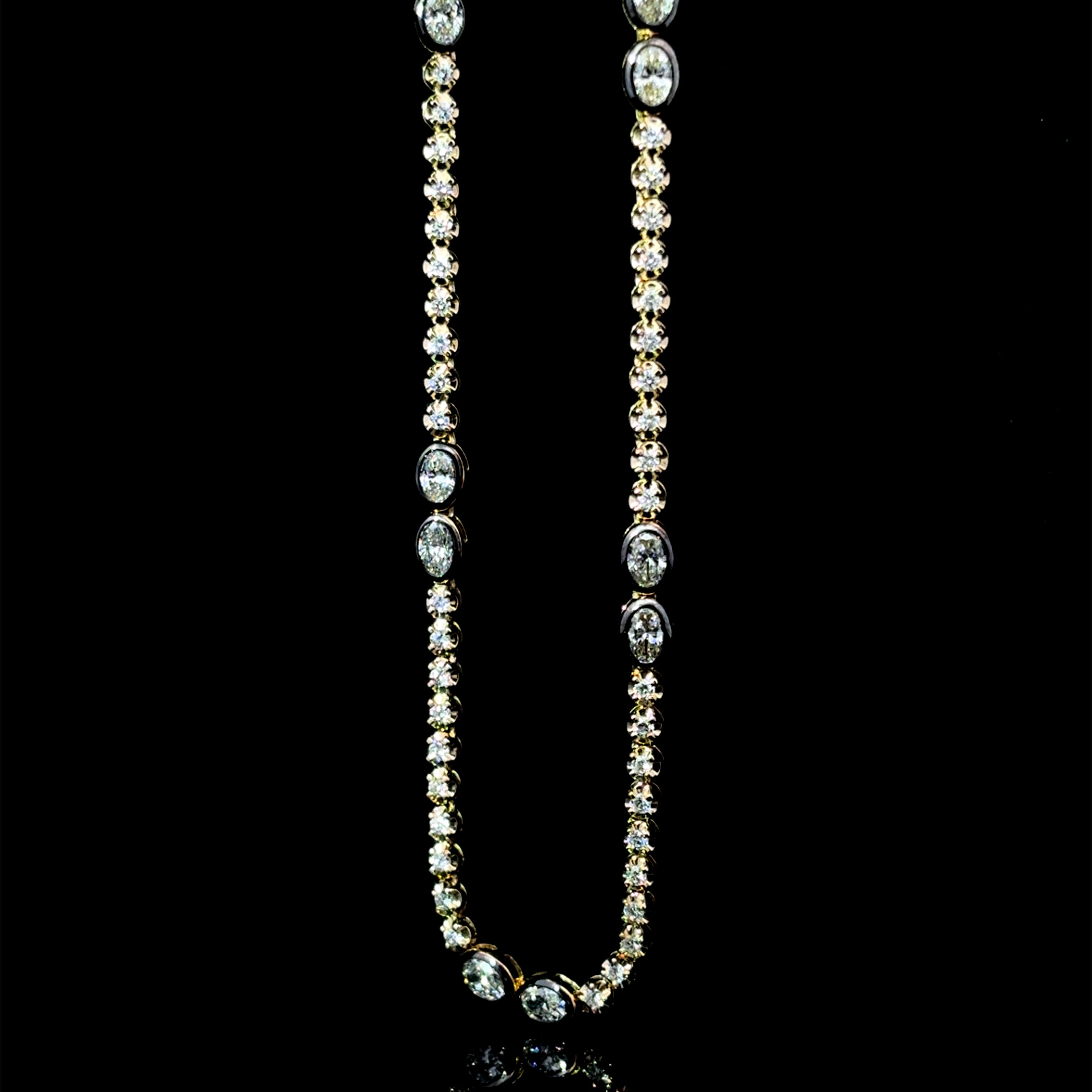 Bezel Oval Diamond Necklace