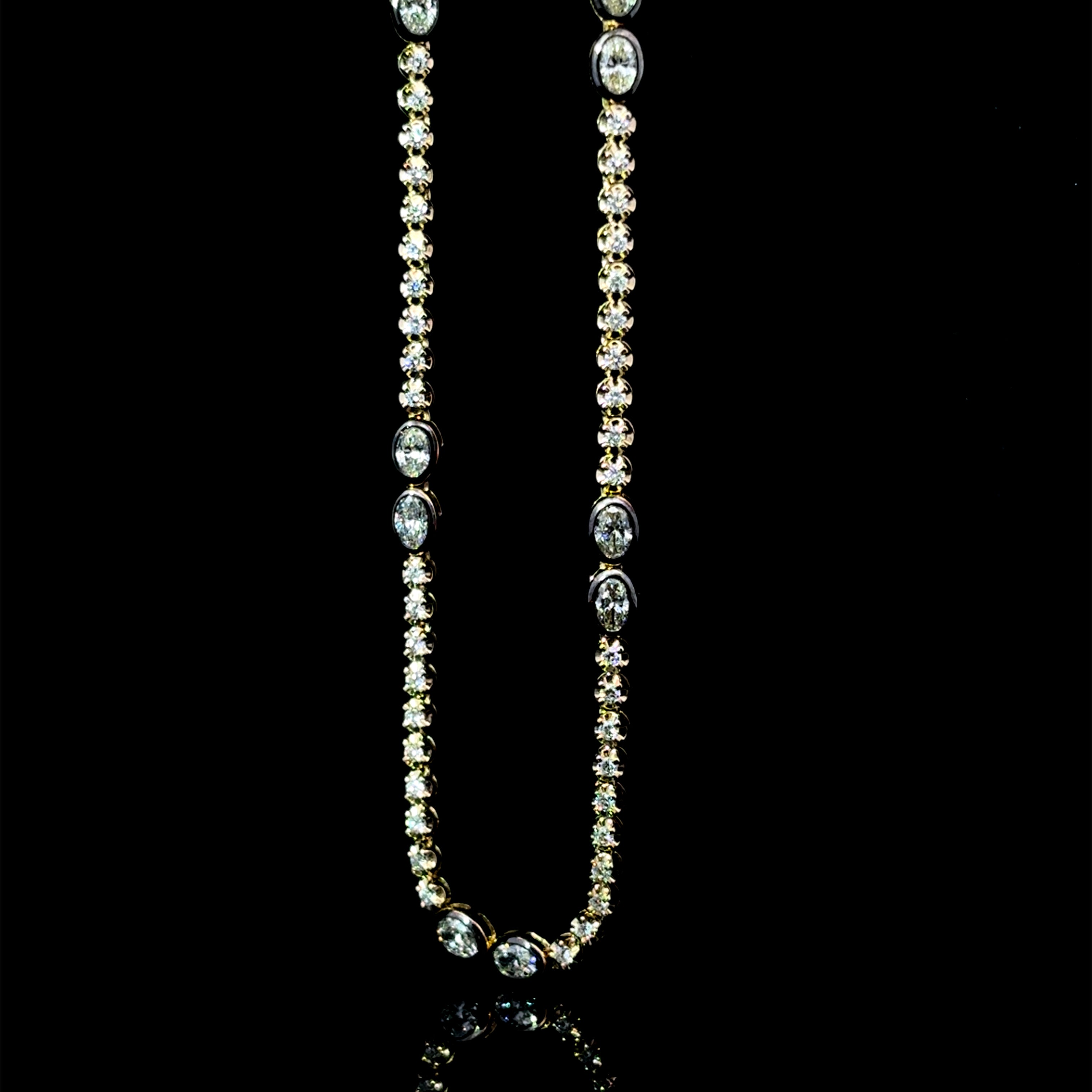 Bezel Oval Diamond Necklace