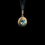Ribbed Blue Topaz Charm