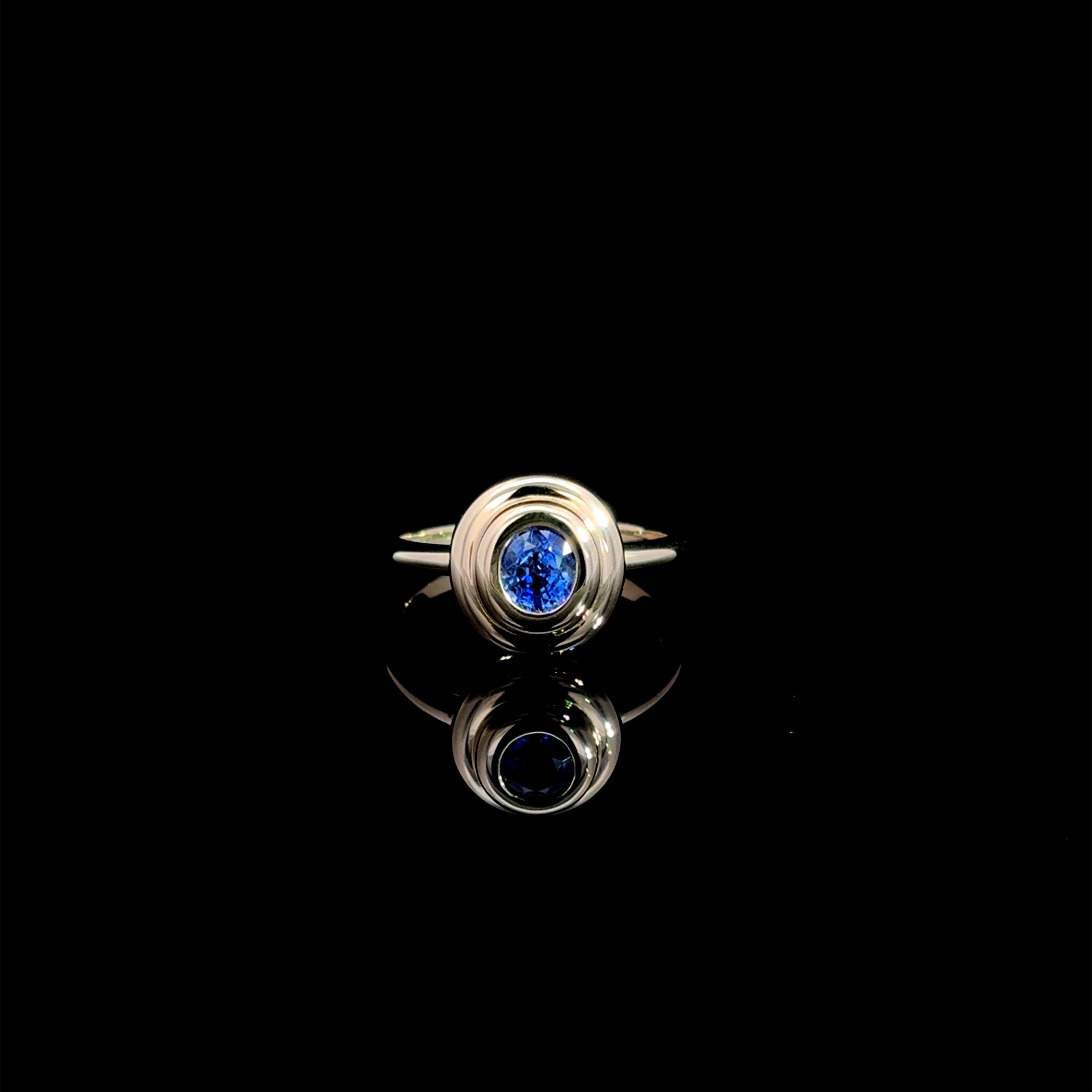 Blue Sapphire Bezel Ring