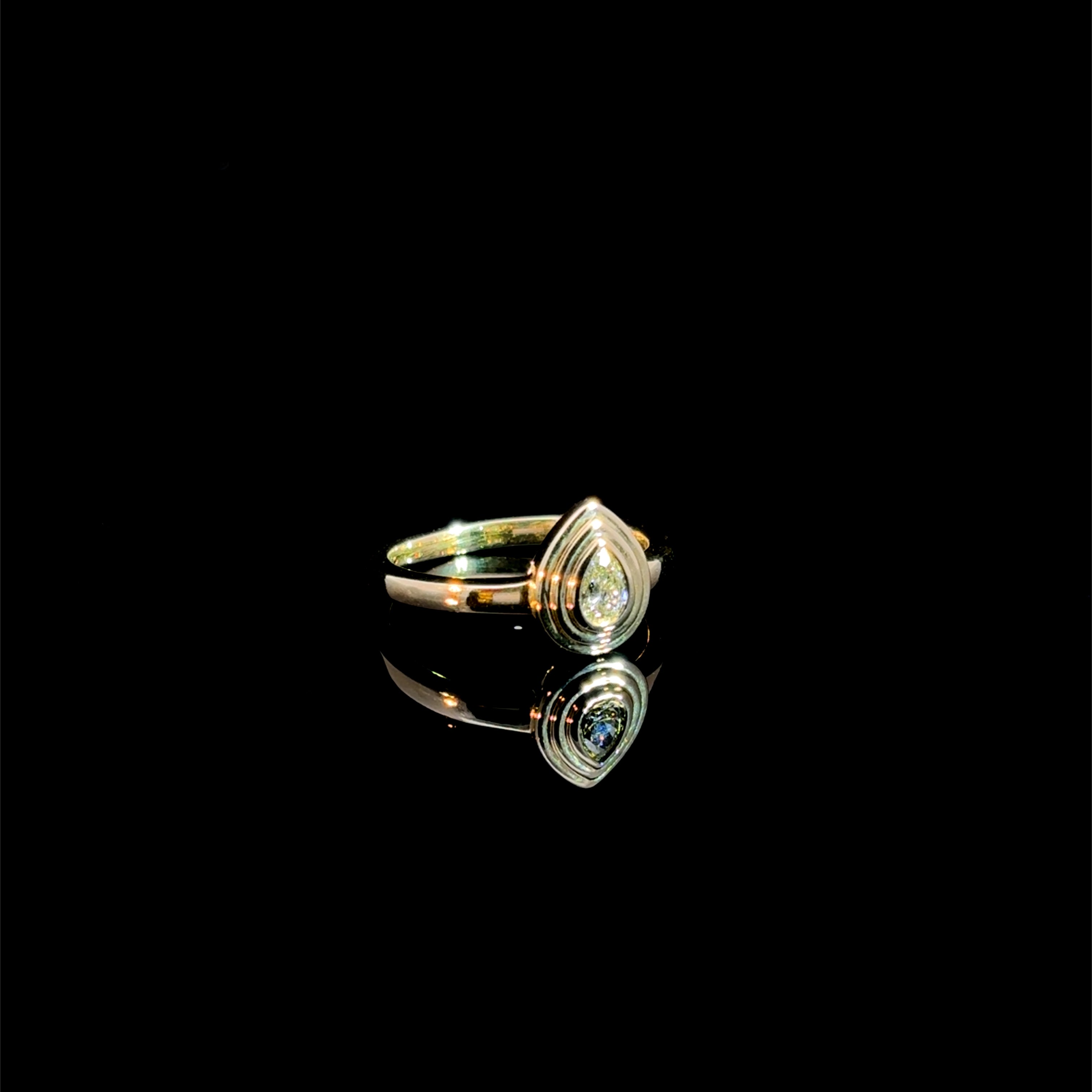 Golden Pear Ring