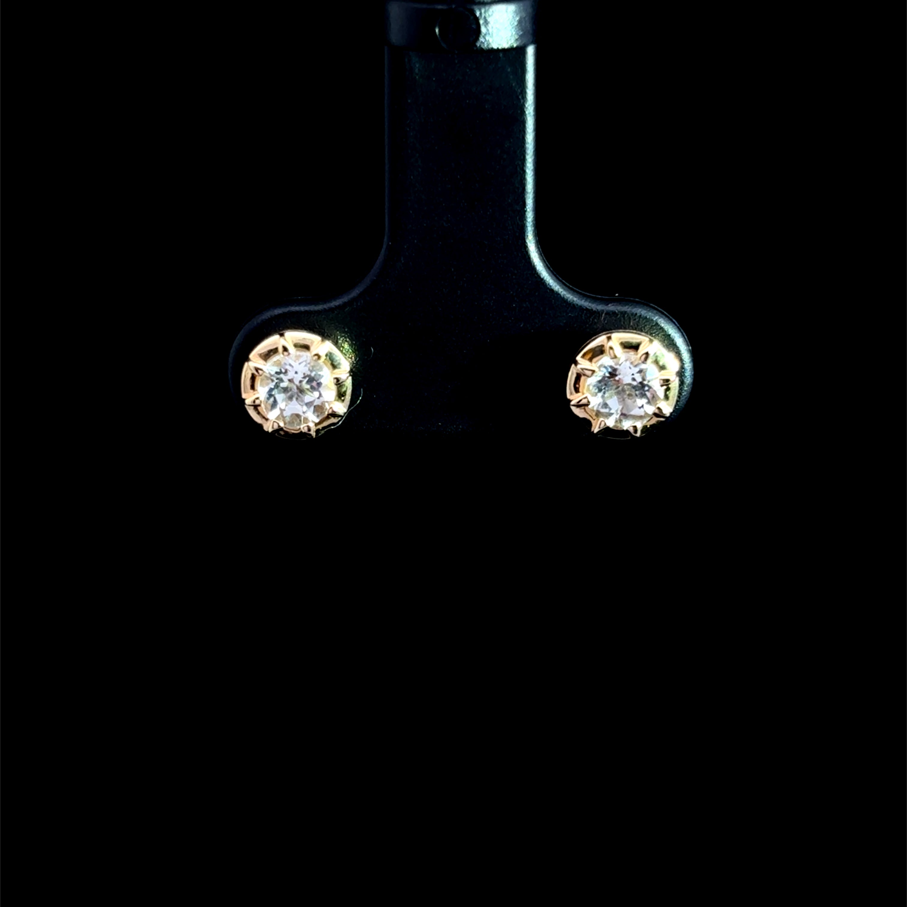 Petite Bezel Topaz Stud