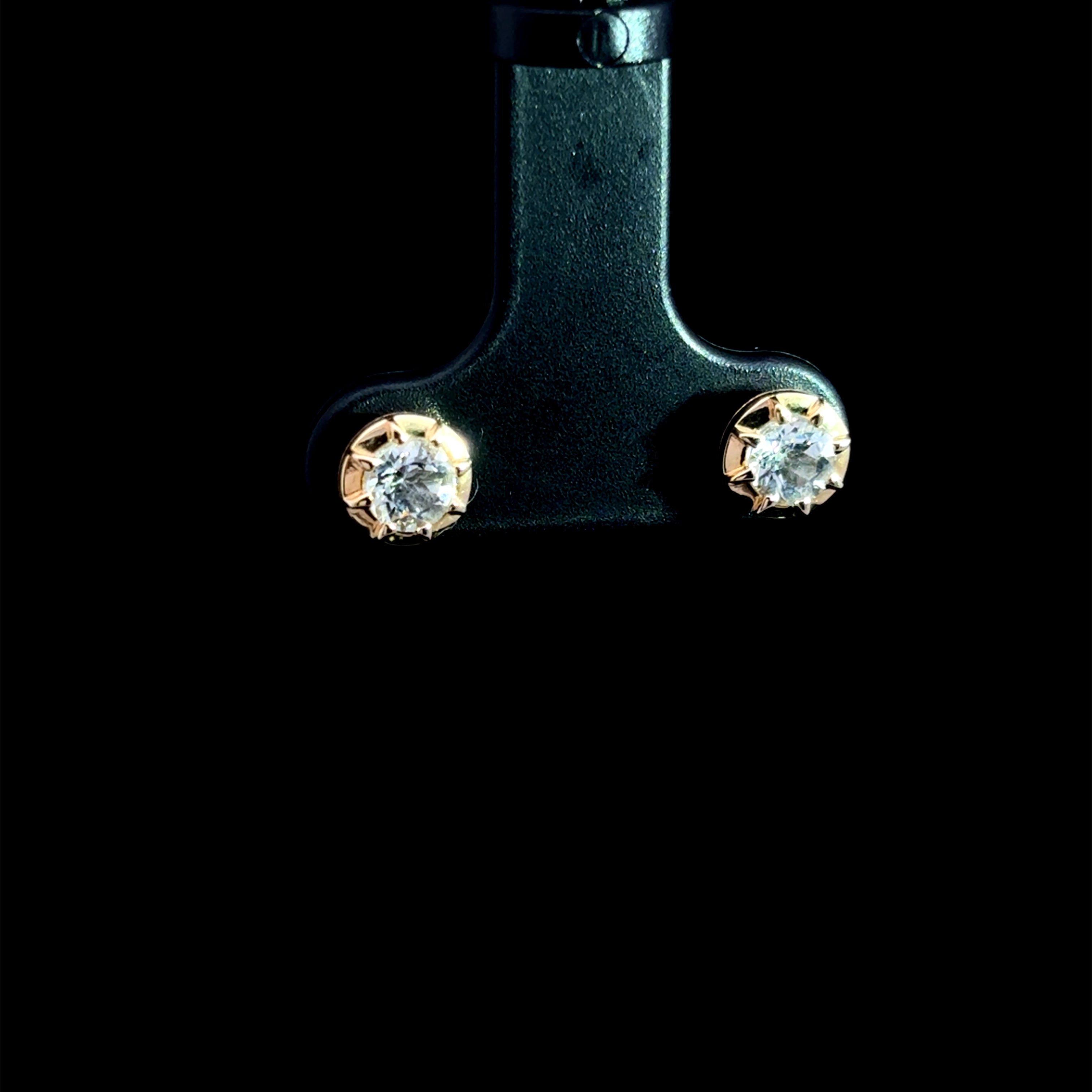 Petite Bezel Topaz Stud