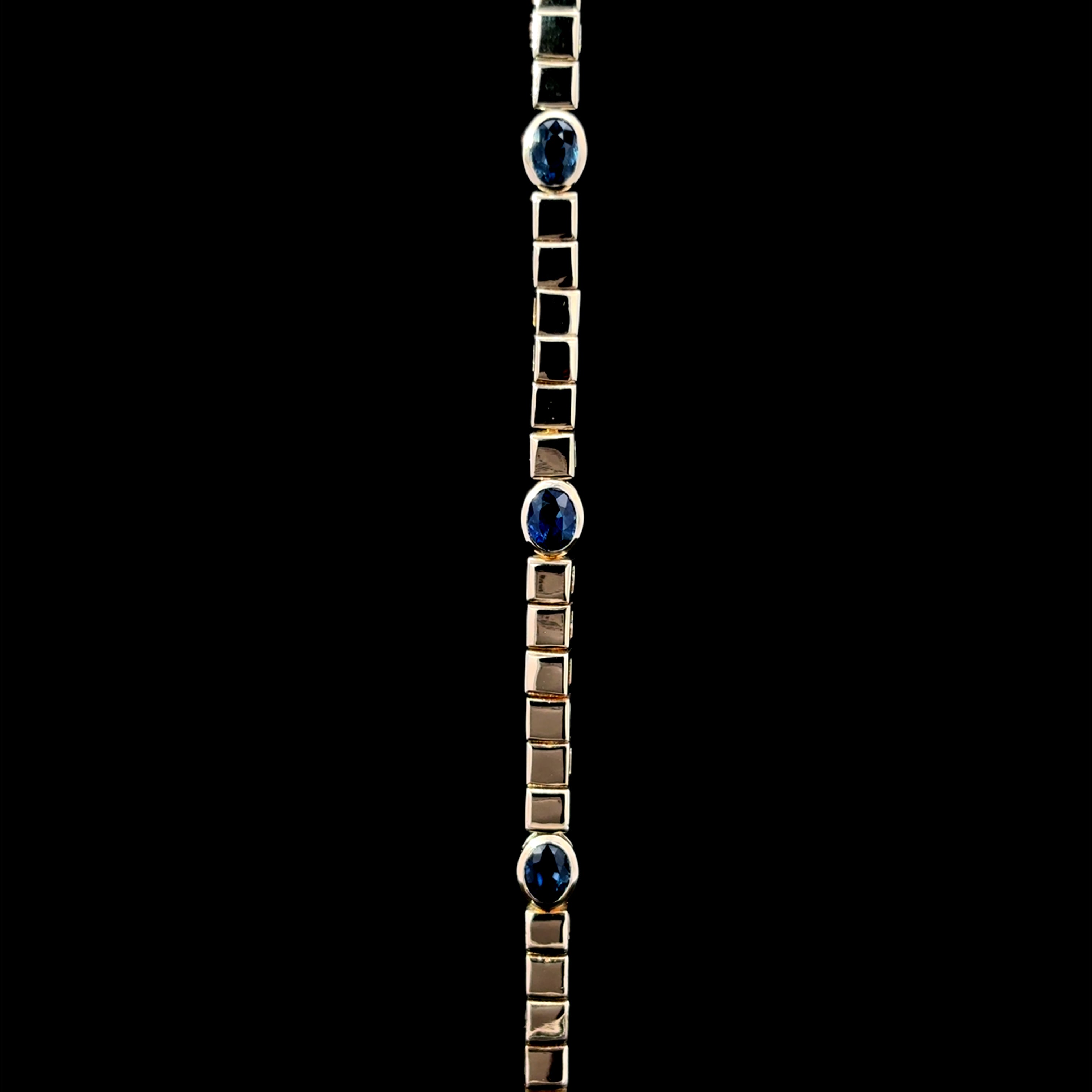 Oval Sapphire Link Bracelet