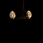 Ribbed Marquise Diamond Studs