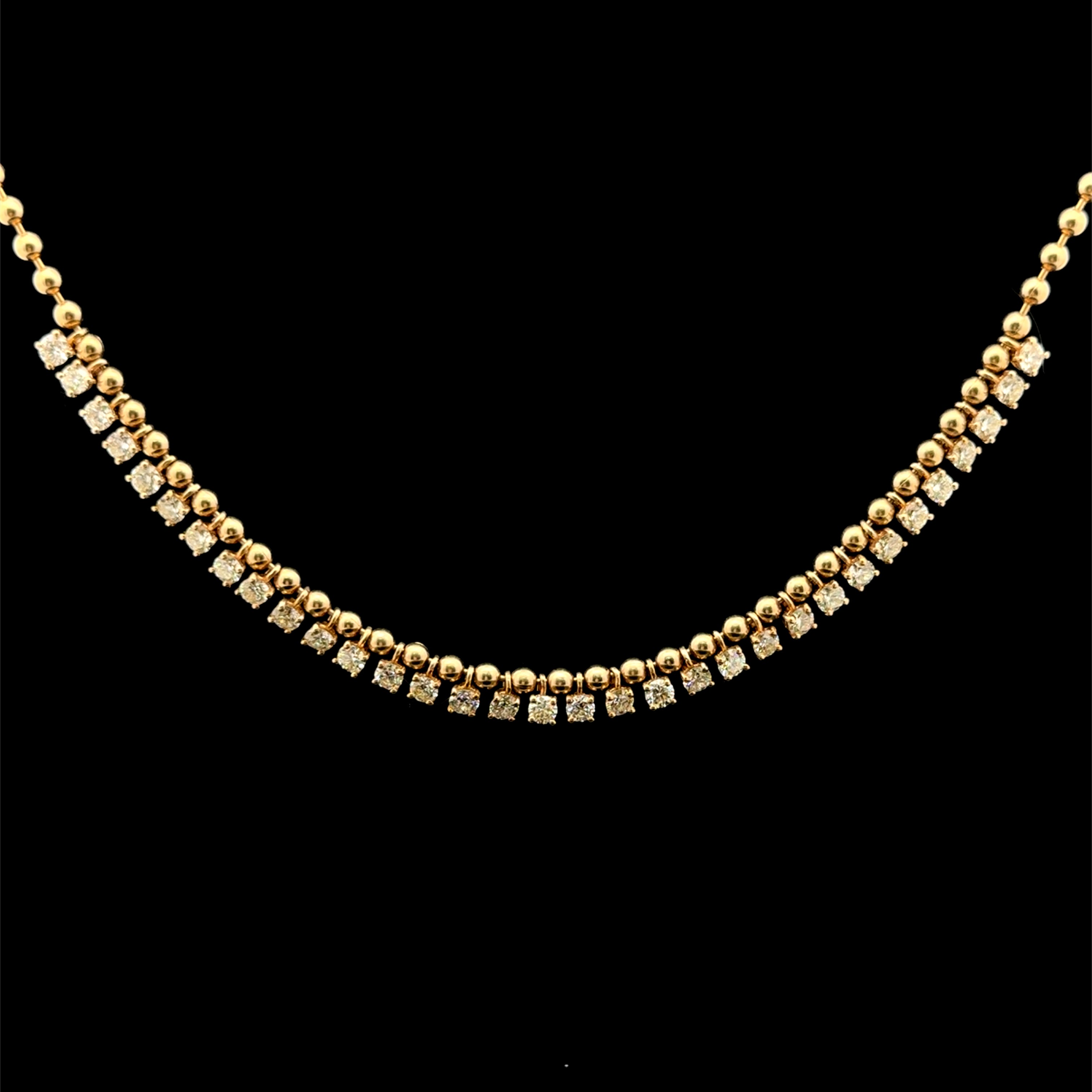 Ball Chain Box Setting Diamond Necklace