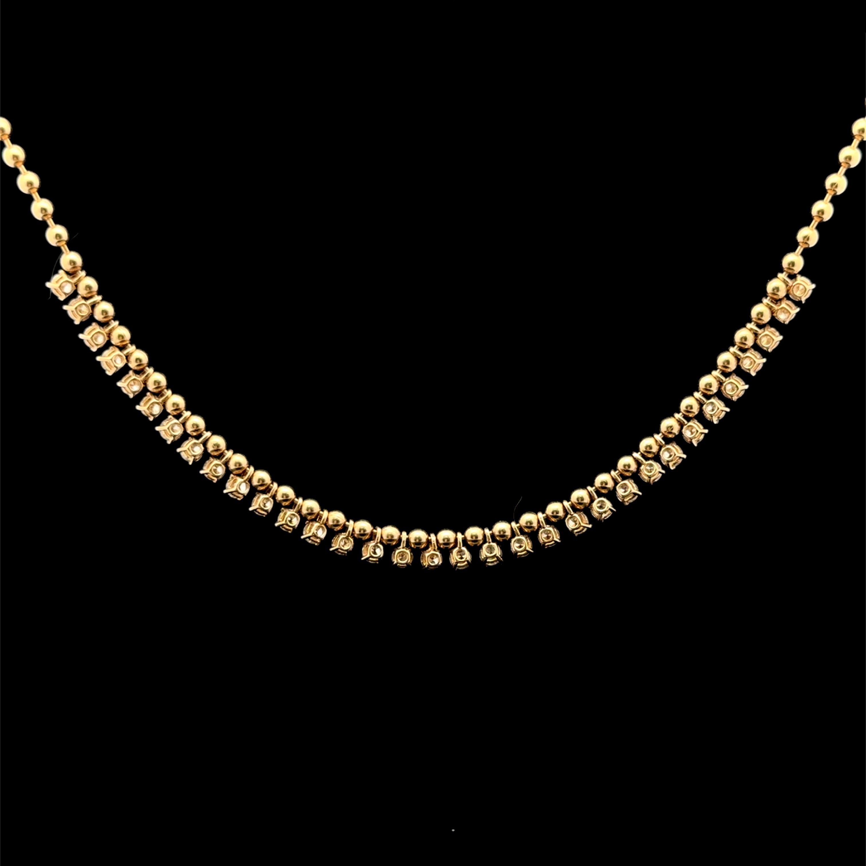 Ball Chain Box Setting Diamond Necklace