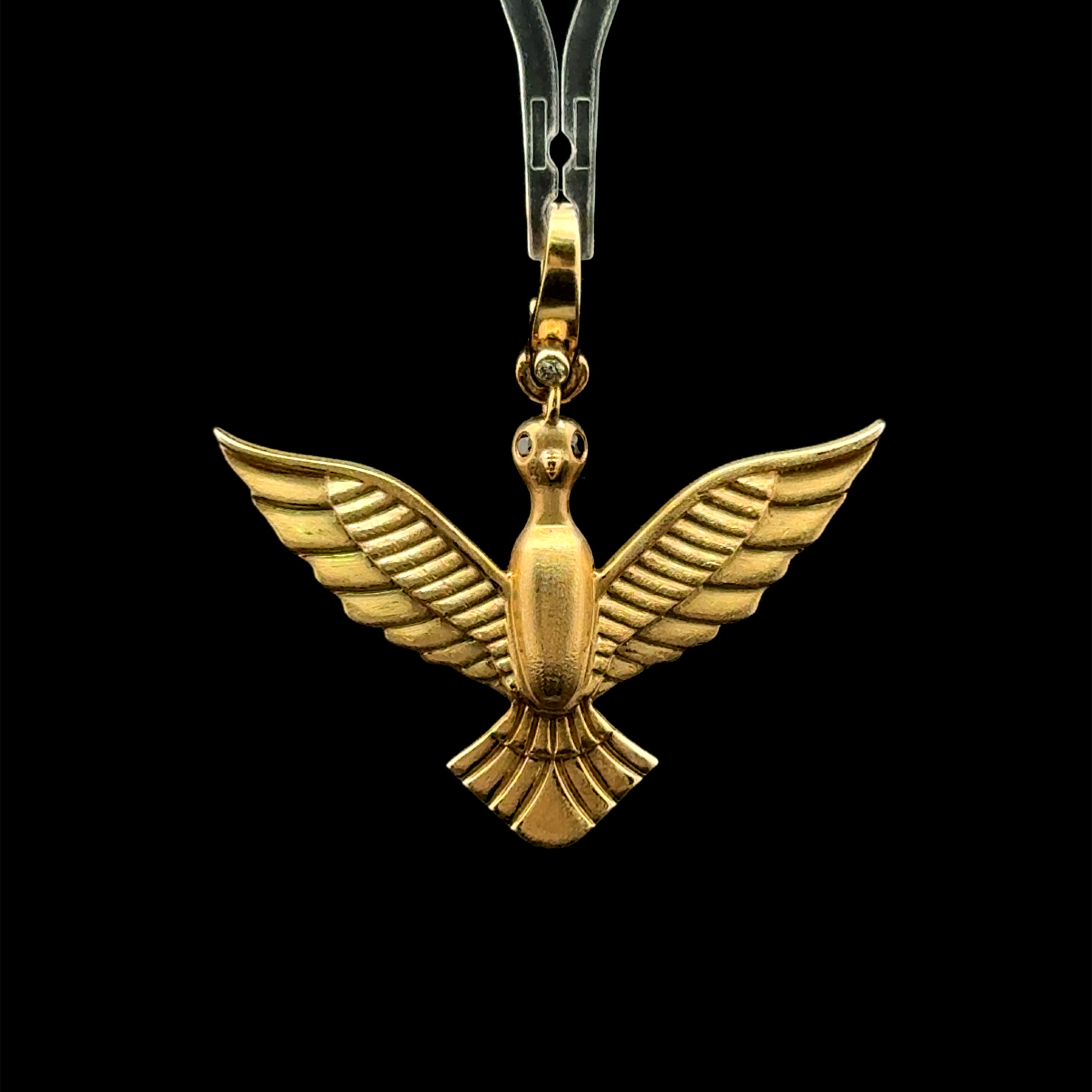 BLACK DIAMOND PHOENIX PENDANT WITH ENHANCER BAIL