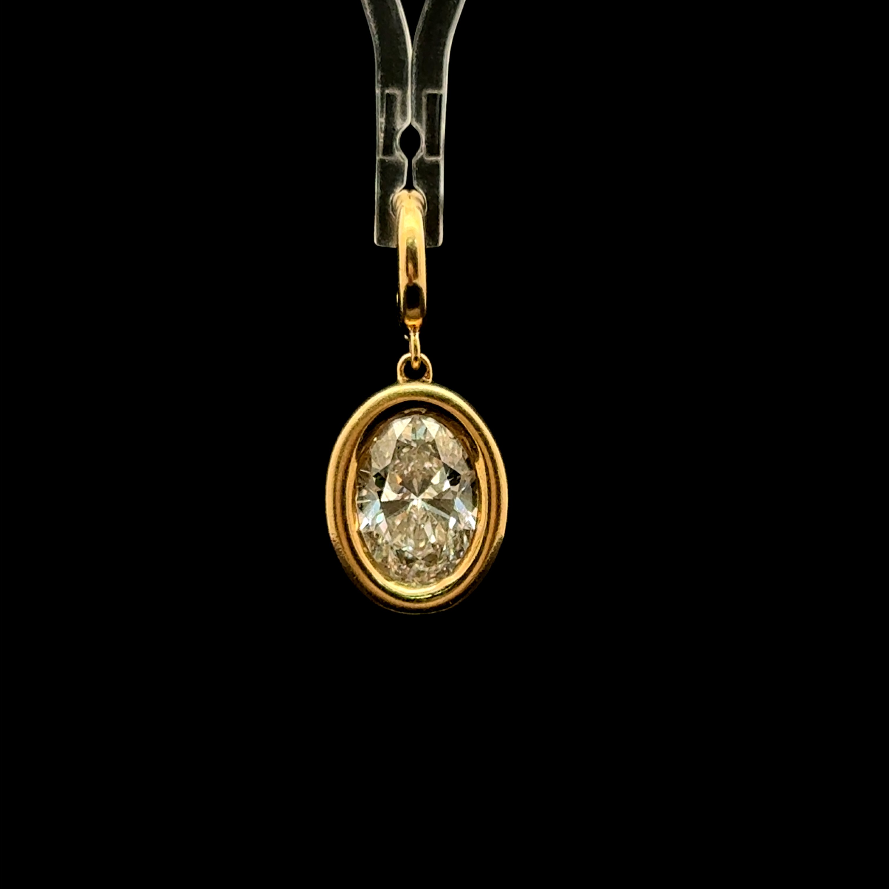 Oval Diamond Yellow Gold Charm