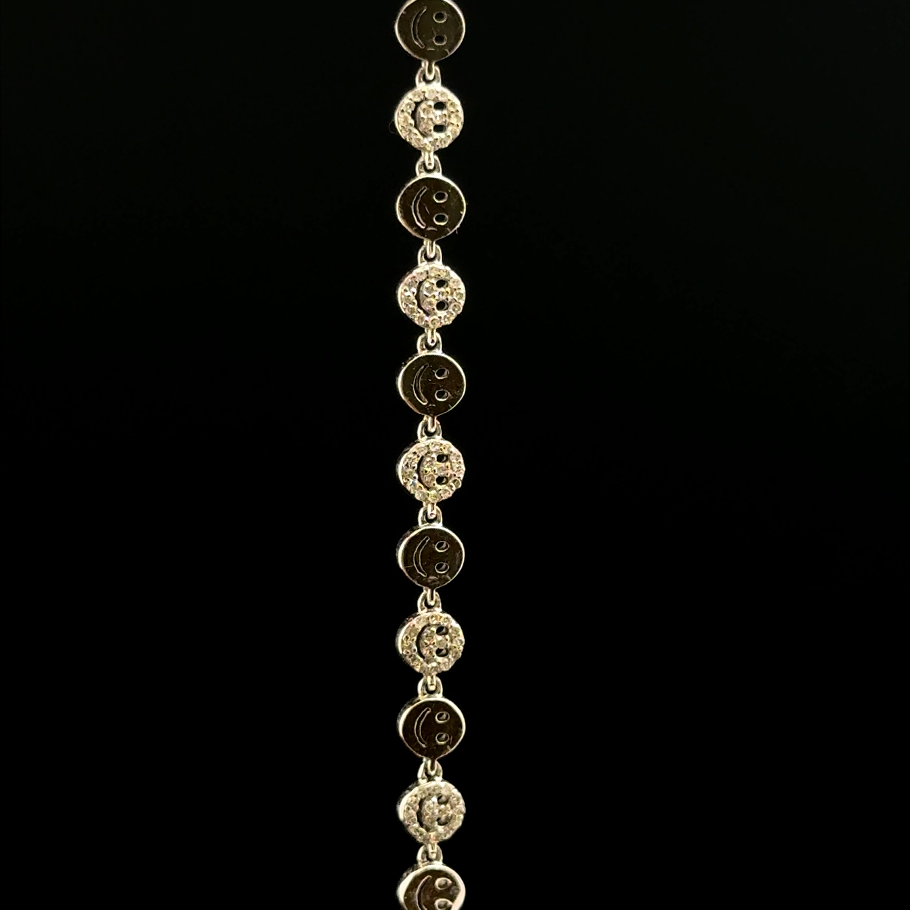 DIAMOND SMILEY FACE WHITE GOLD BRACELET