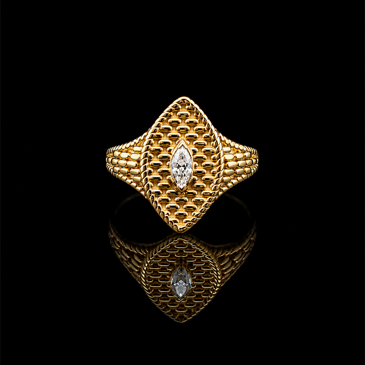 Marquise Mesh Ring