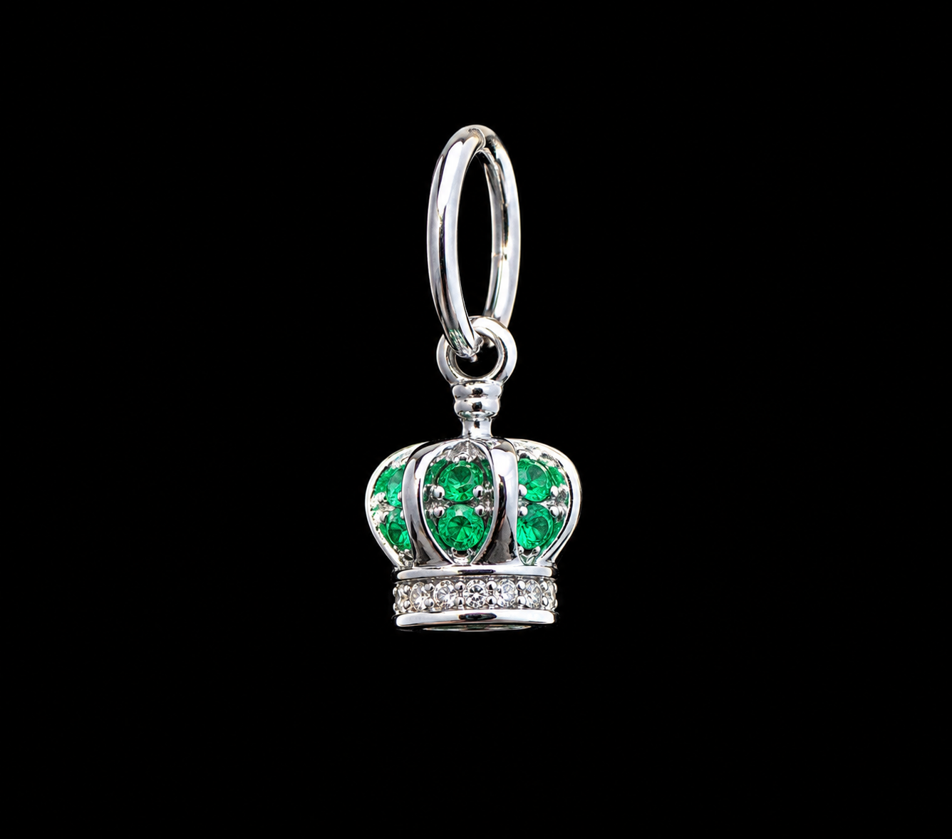 Diamond Emerald Crown Charm
