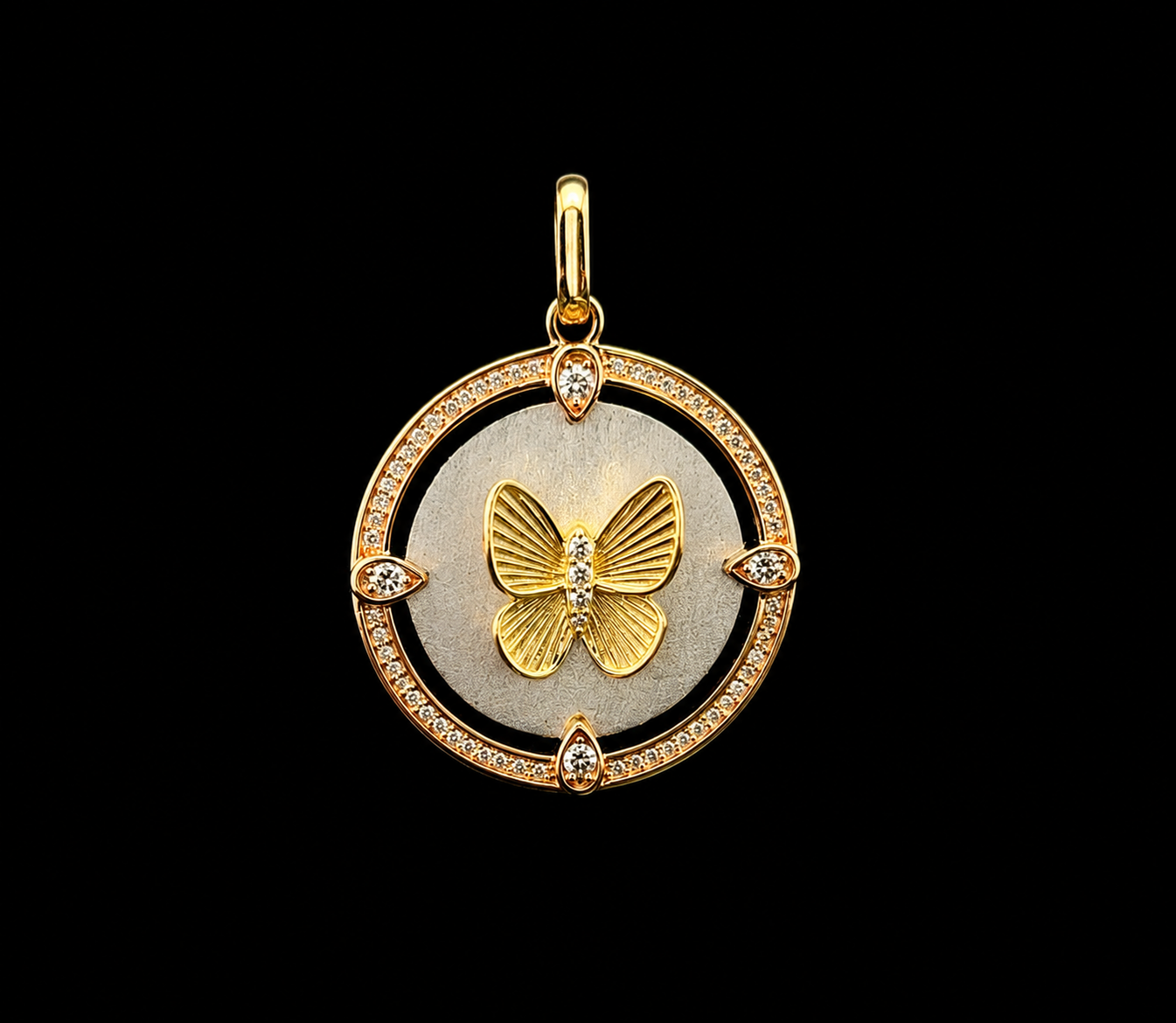 Mother Pearl Butterfly Orbit Charm