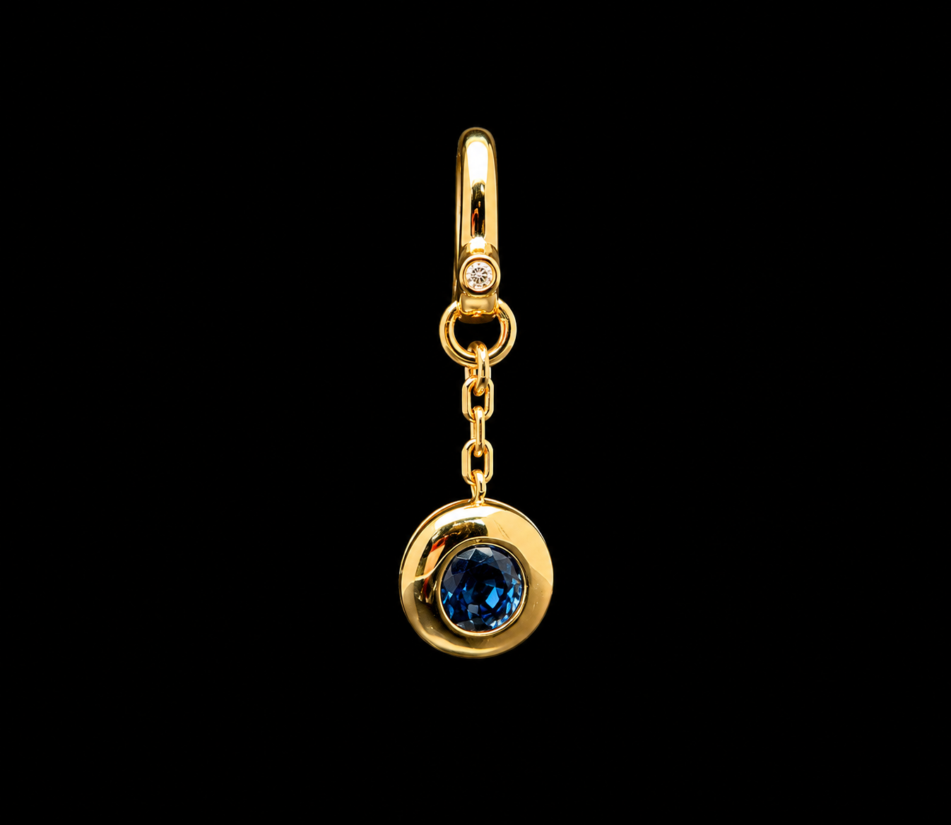 Golden Blue Sapphire Charm