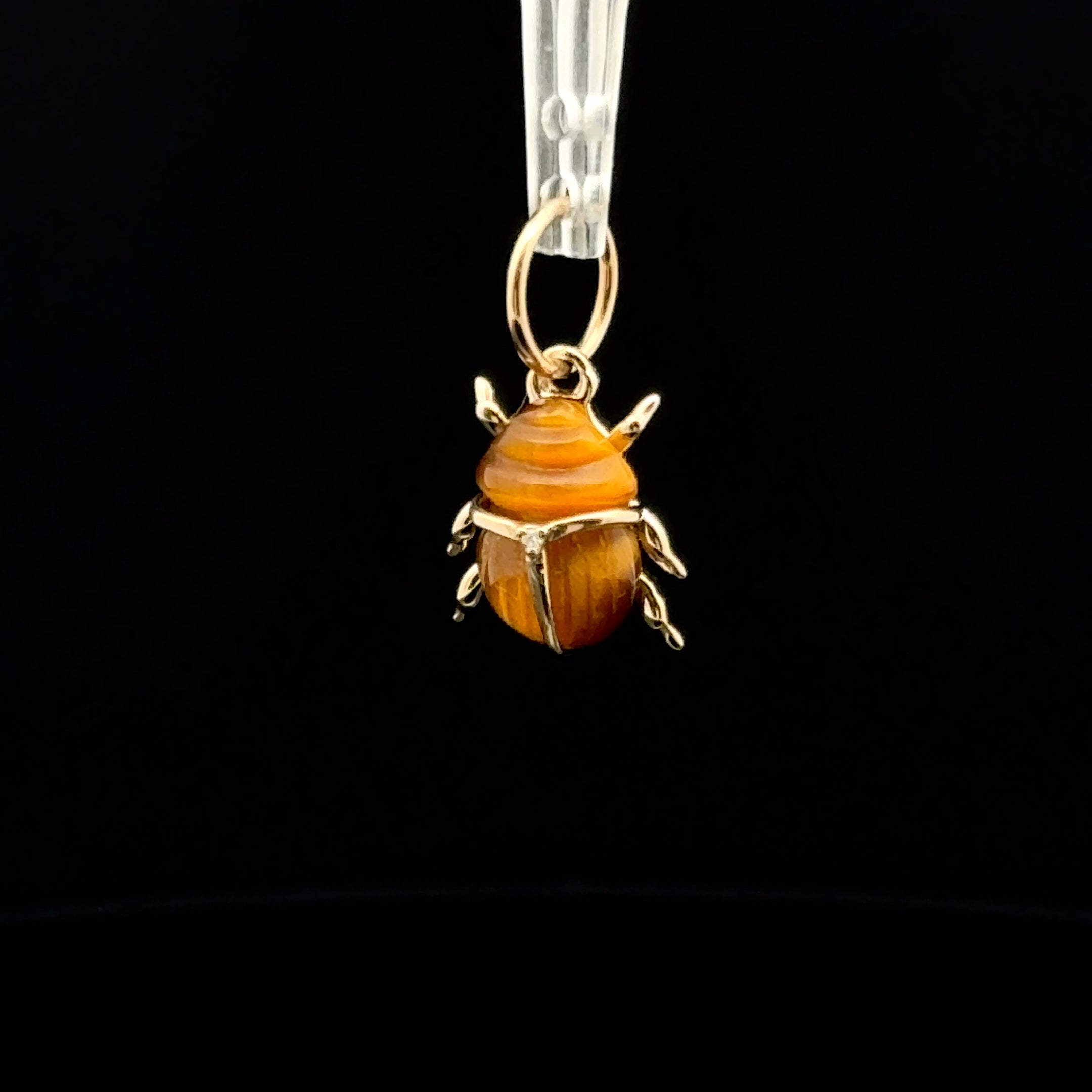 Tigers Eye Guardian Bug Charm