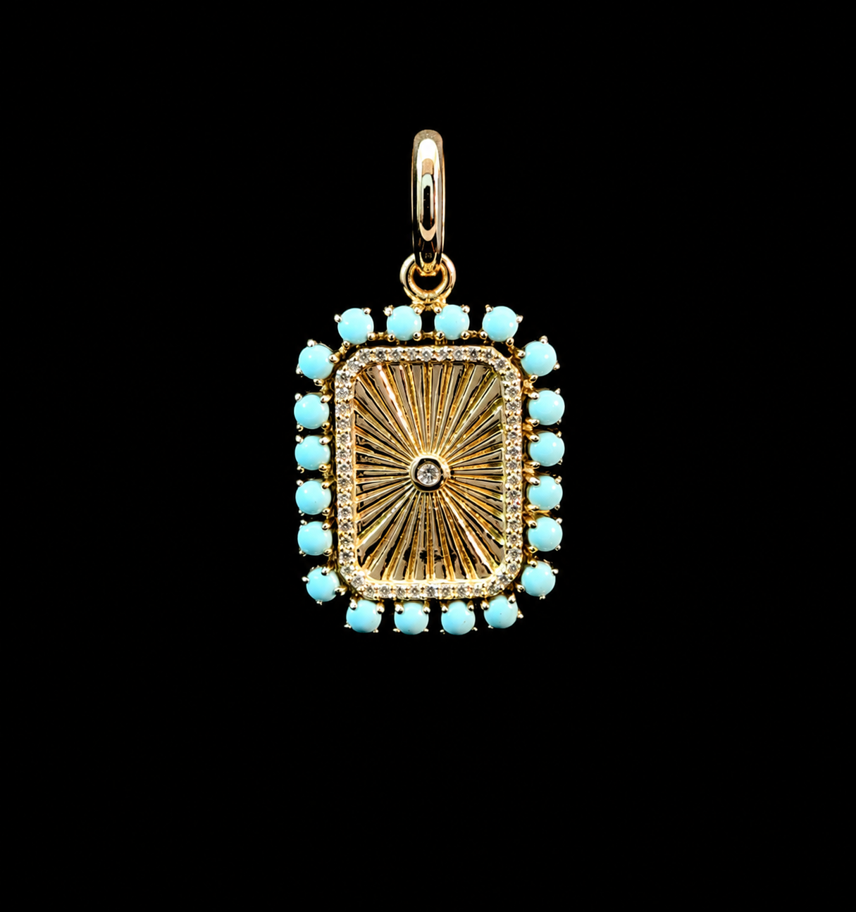 Turquoise Sun Halo Charm