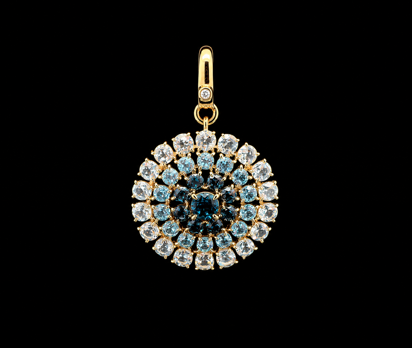 Blue Topaz Sunburst Charm
