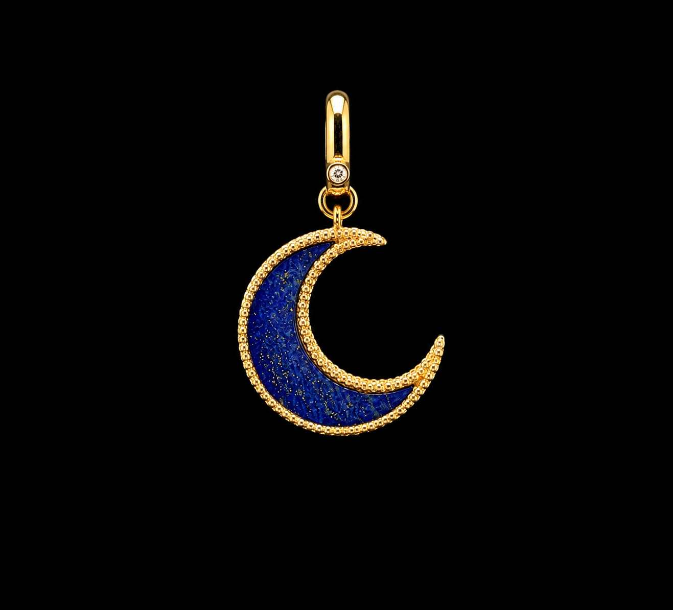 Lapis Lazuli Crescent Moon Charm