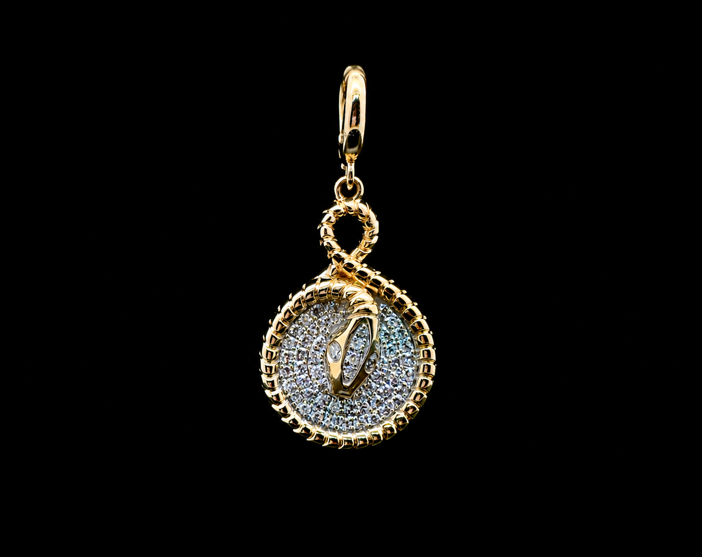 Diamond Pavé Knot Yellow Gold Charm